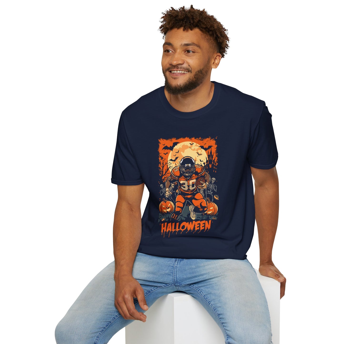 Halloween Football Unisex Softstyle T-Shirt H13