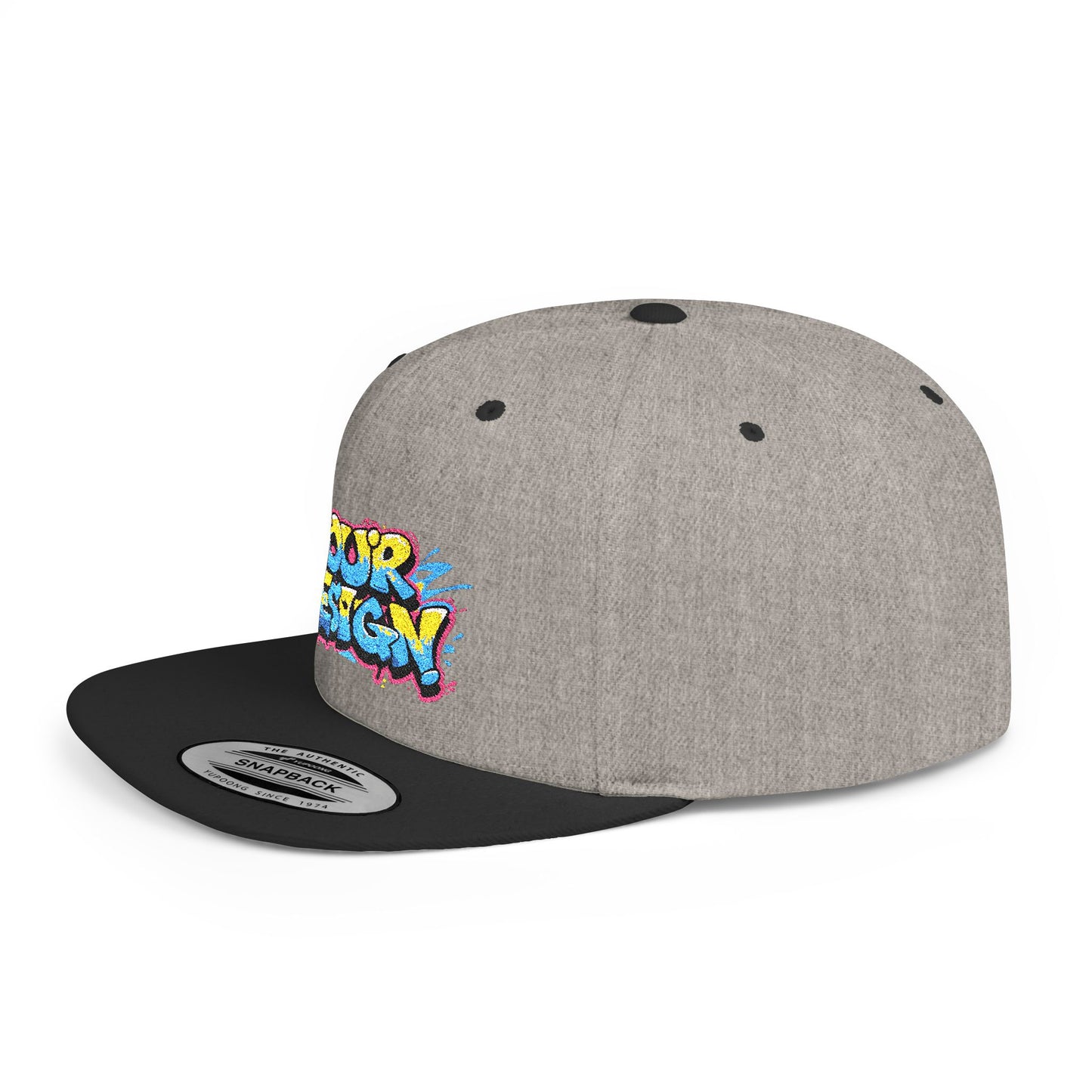 Customizable Flat Bill Snapback Hat - Personalized Style Cap