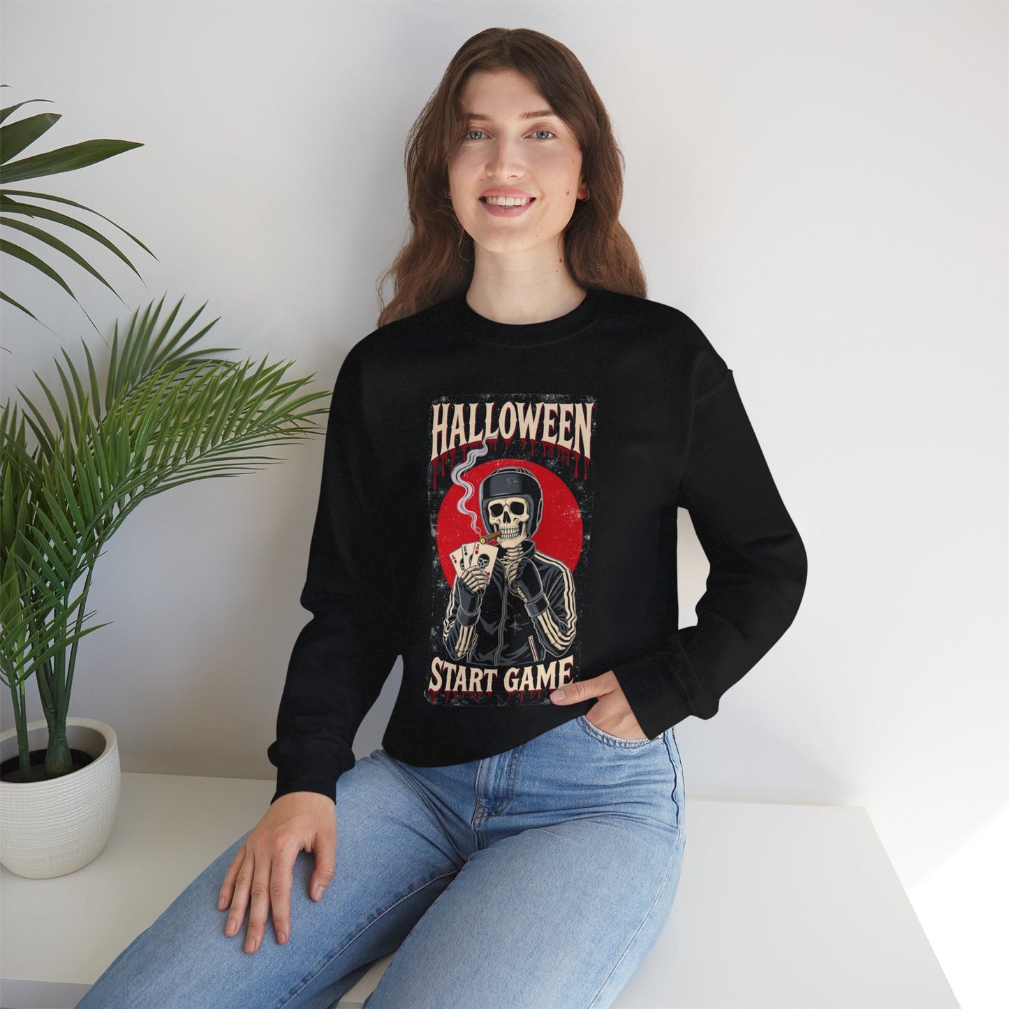 Halloween Skeleton Crewneck Sweatshirt H25