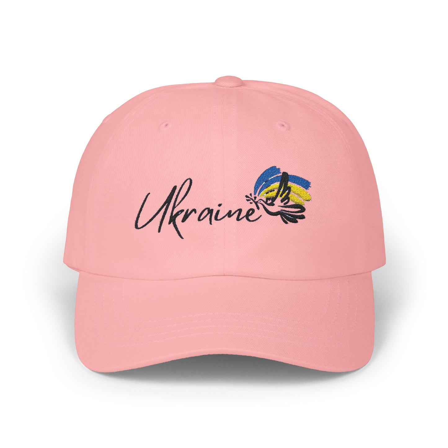 Classic Ukraine Dad Cap - Casual White Hat with Embroidered Ukraine Design
