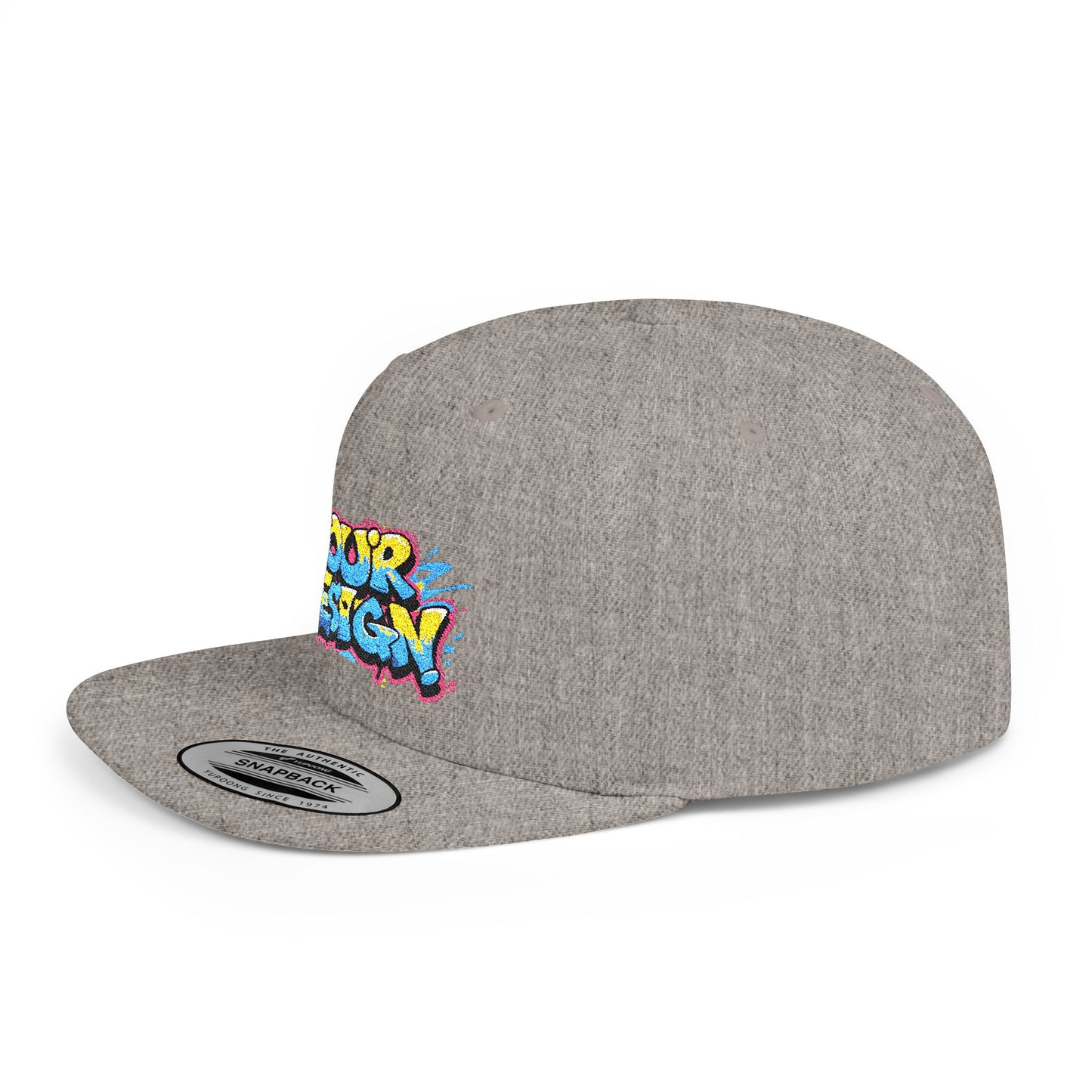 Customizable Flat Bill Snapback Hat - Personalized Style Cap