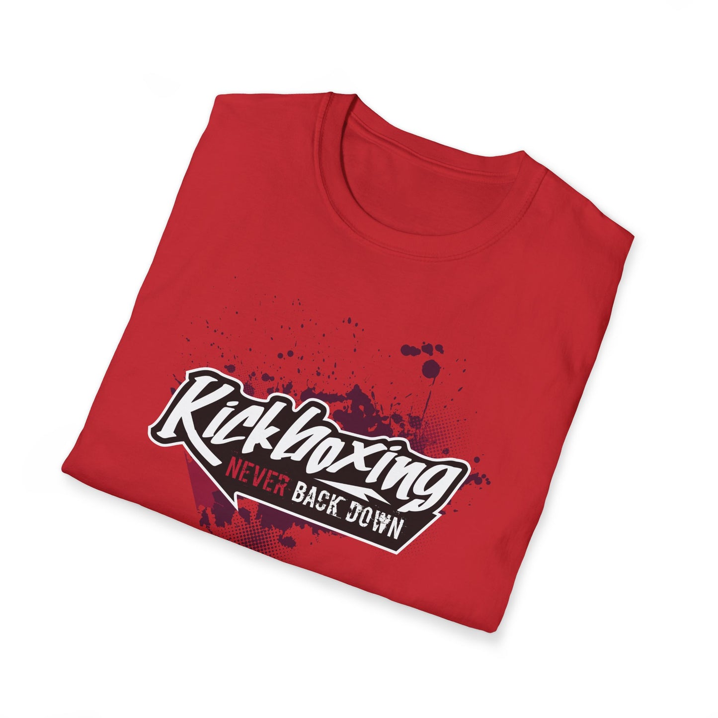 Kickboxing Unisex Softstyle T-Shirt - Never Back Down Graphic Tee