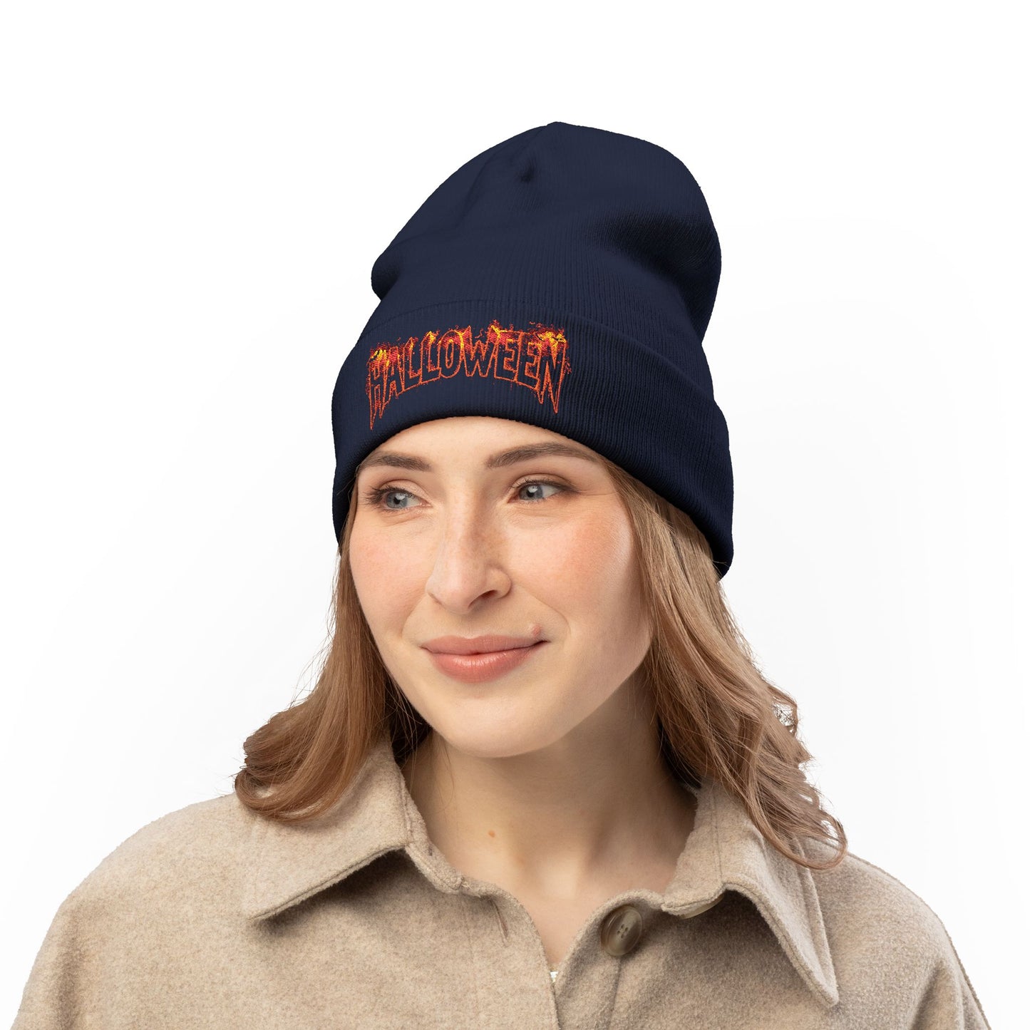 Halloween Embroidered Knit Beanie H31