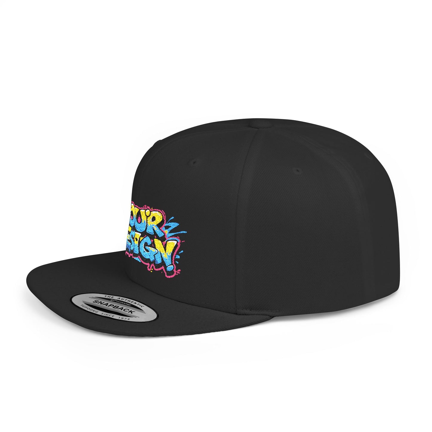 Customizable Flat Bill Snapback Hat - Personalized Style Cap