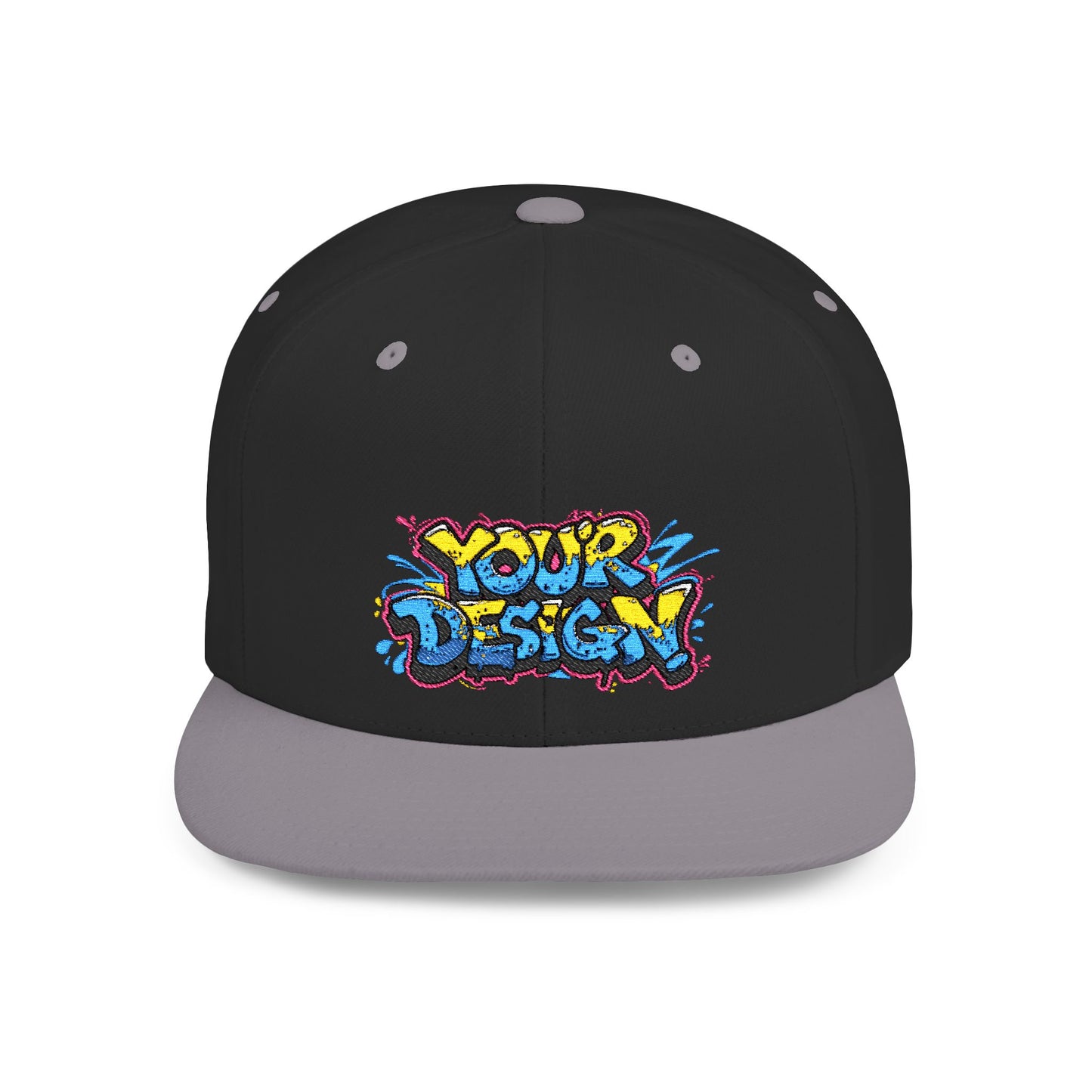 Customizable Flat Bill Snapback Hat - Personalized Style Cap