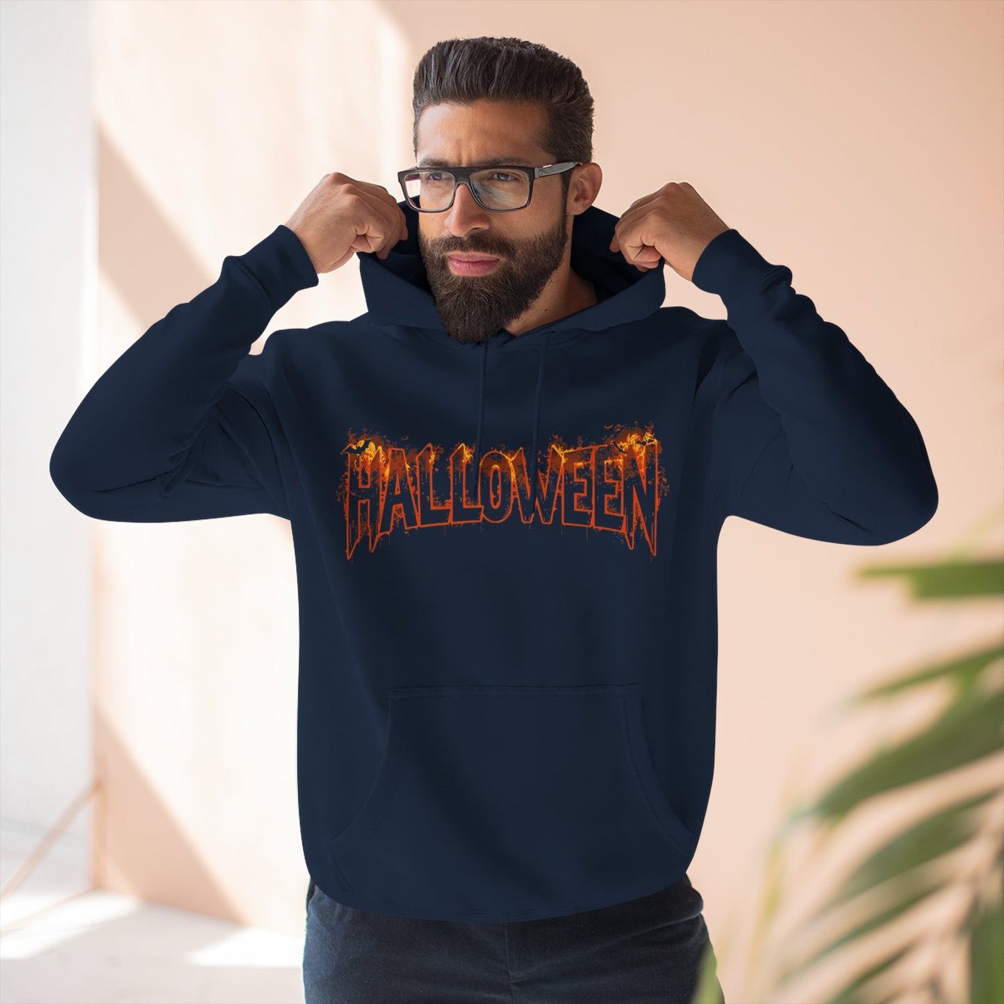 Men Halloween Three-Panel Fleece Hoodie H7