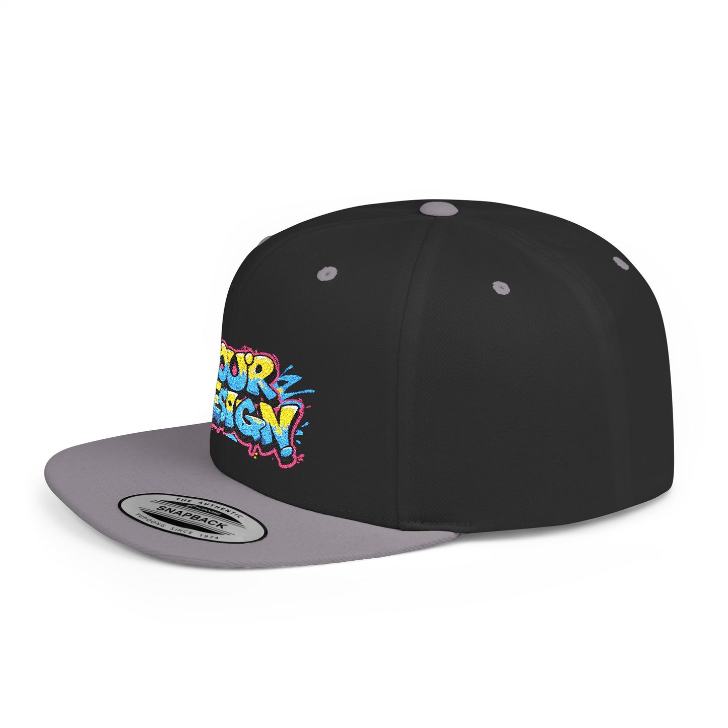 Customizable Flat Bill Snapback Hat - Personalized Style Cap