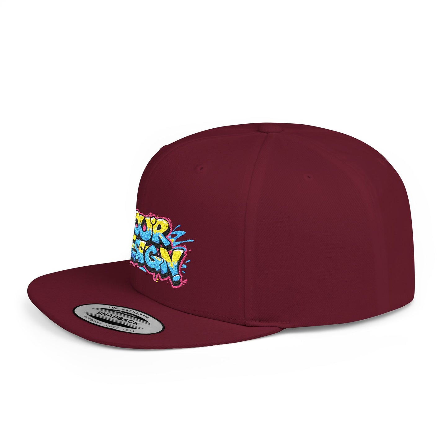 Customizable Flat Bill Snapback Hat - Personalized Style Cap