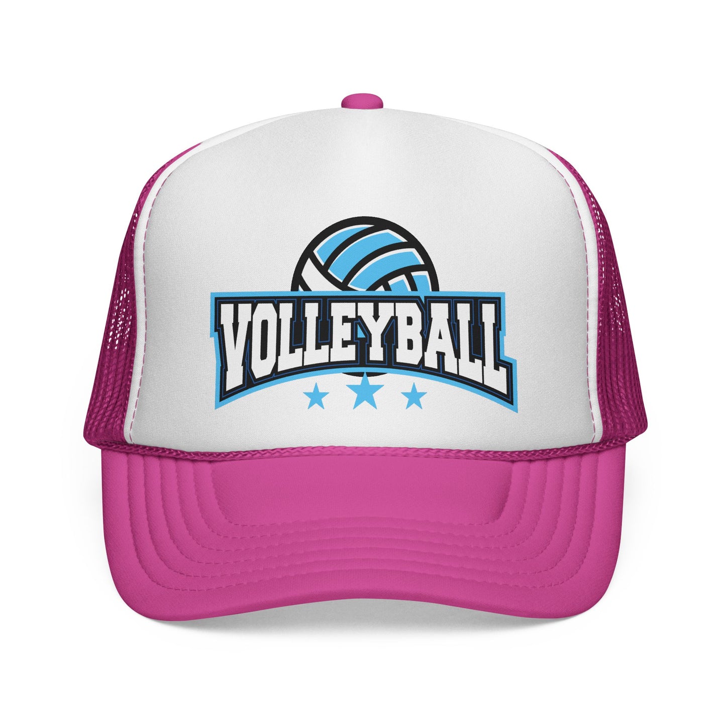 Czapka typu trucker do siatkówki — niebieska czapka z siateczki z logo siatkówki dla graczy i kibiców