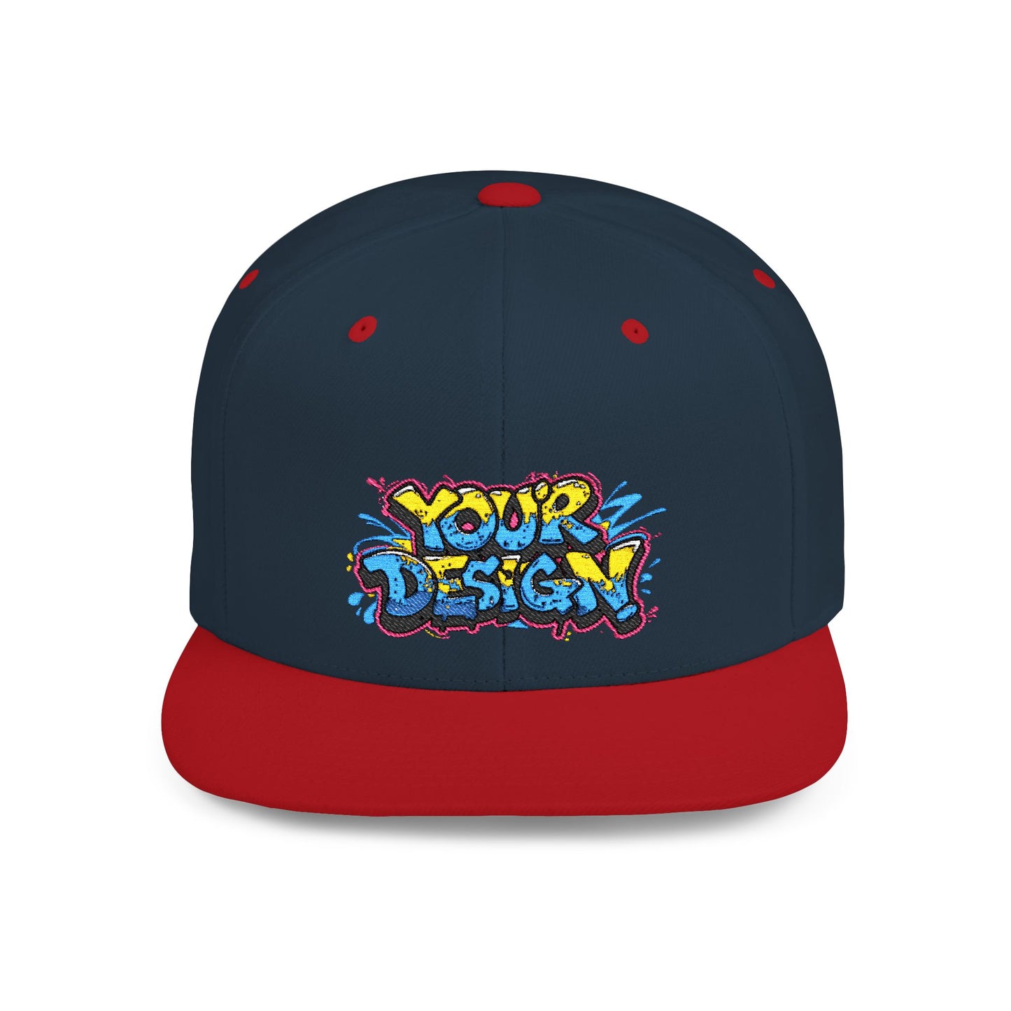 Customizable Flat Bill Snapback Hat - Personalized Style Cap