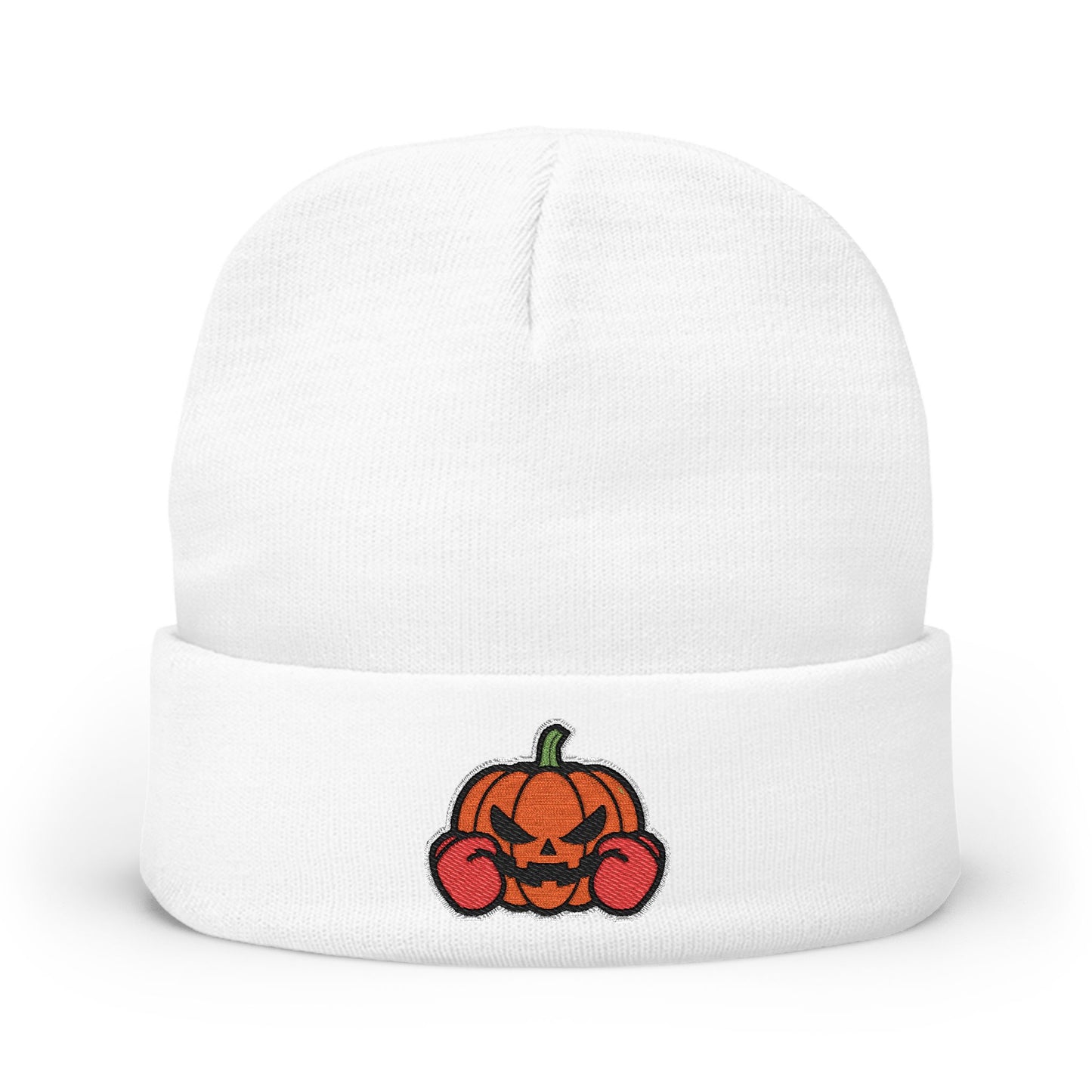 Pumpkin Embroidered Knit Beanie H29