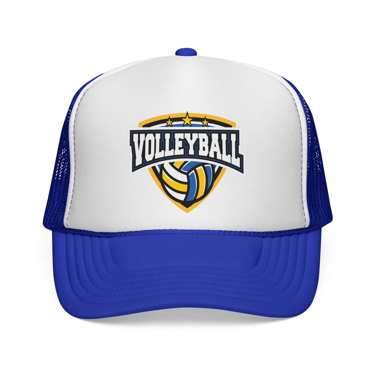 Volleyball 2 Trucker Hat — Embroidered Volleyball Logo Cap for Players & Fans