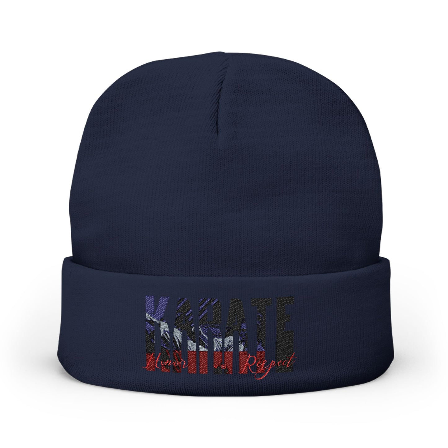Karate Knit Beanie - Embroidered Hat K18