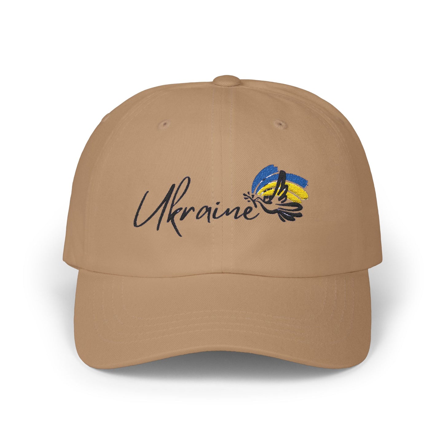 Classic Ukraine Dad Cap - Casual White Hat with Embroidered Ukraine Design