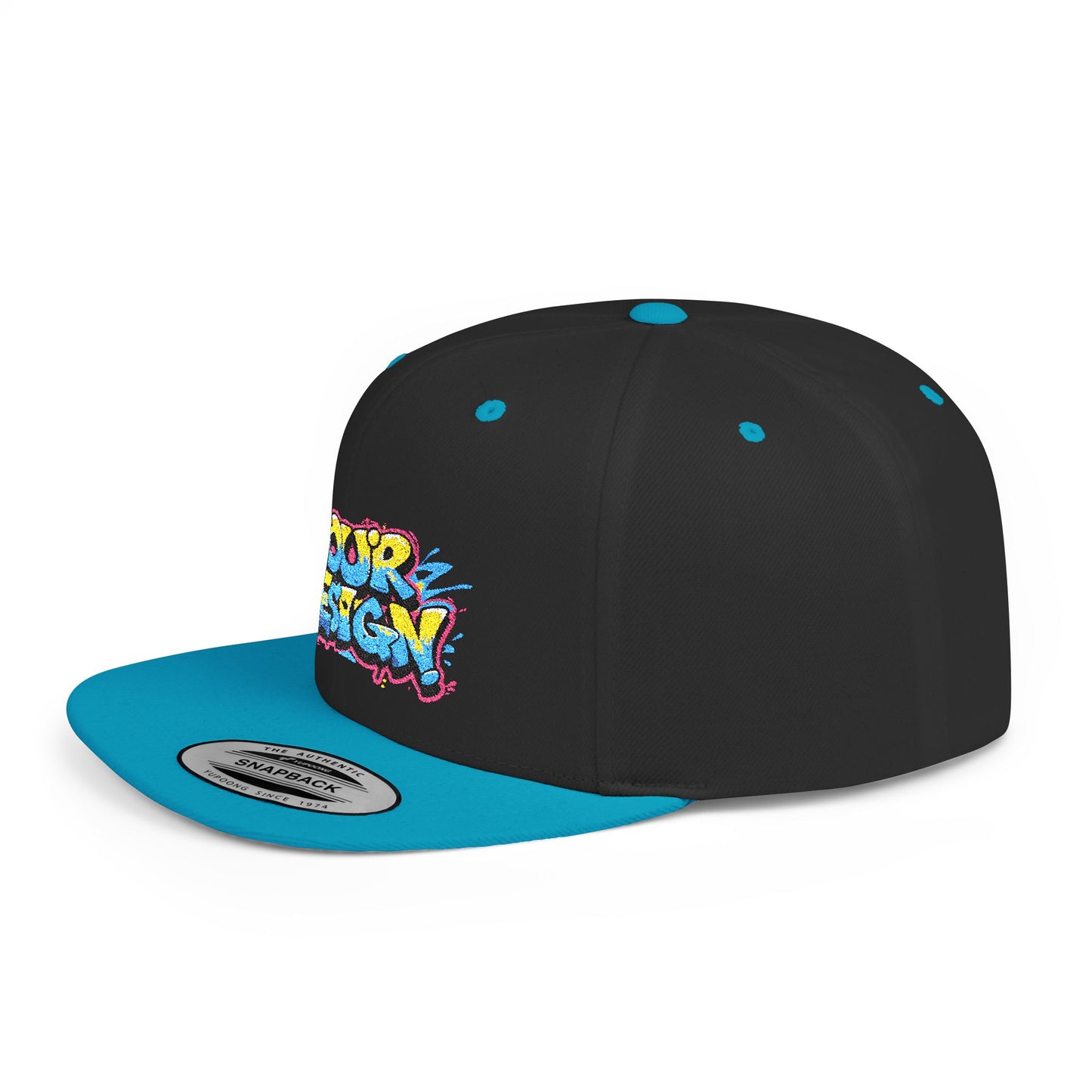 Customizable Flat Bill Snapback Hat - Personalized Style Cap