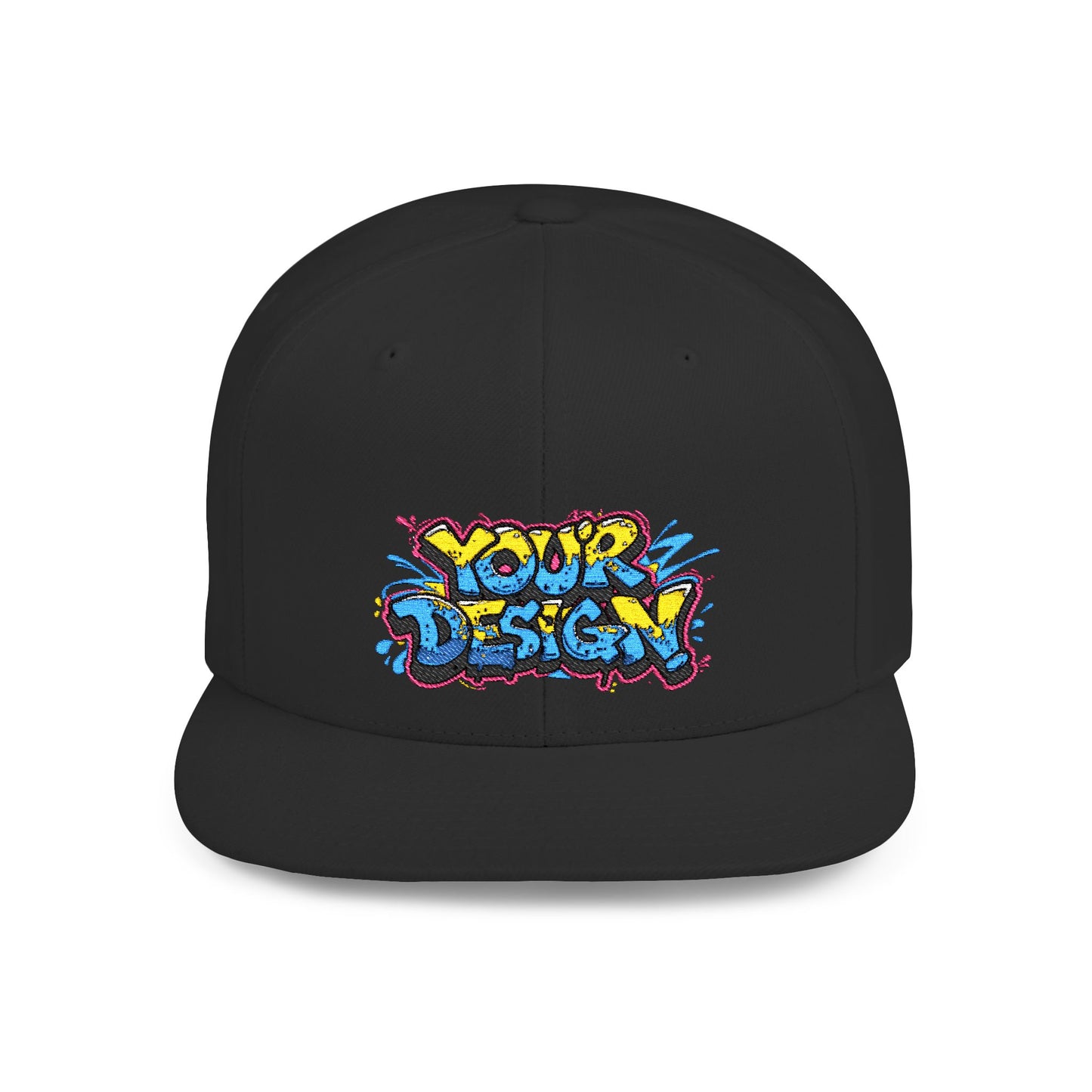 Customizable Flat Bill Snapback Hat - Personalized Style Cap
