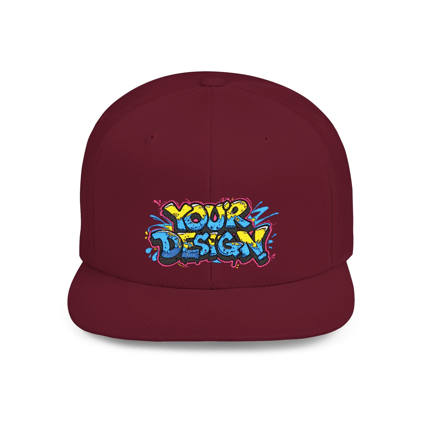 Customizable Flat Bill Snapback Hat - Personalized Style Cap