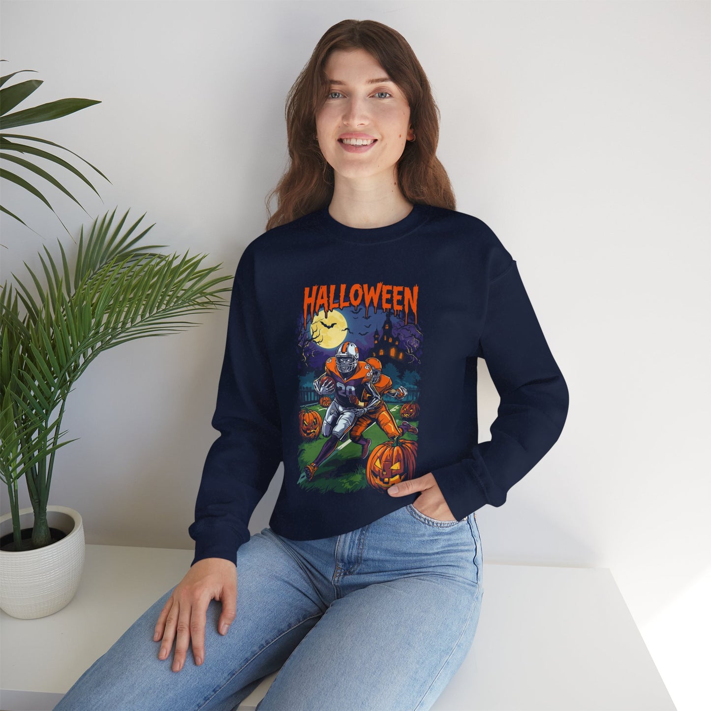 Halloween-Themed Unisex Crewneck Sweatshirt H19