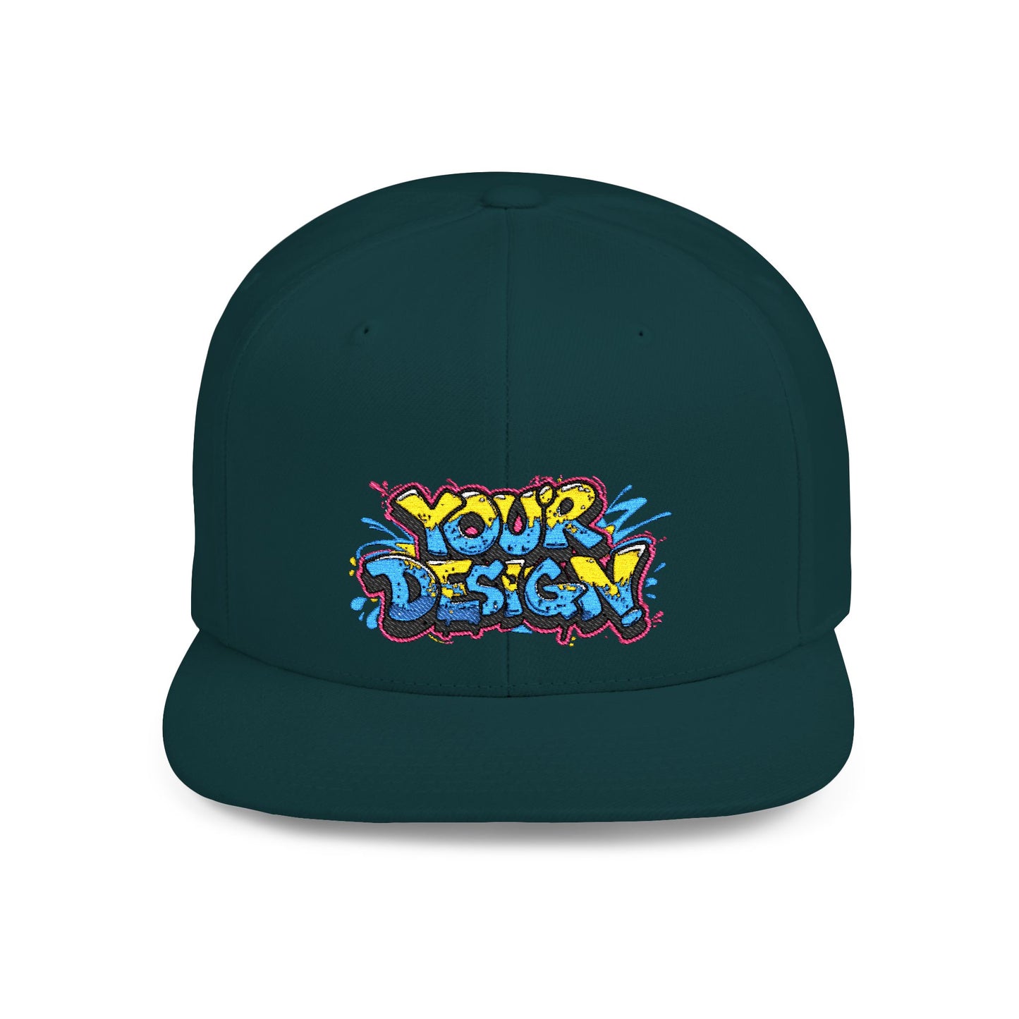 Customizable Flat Bill Snapback Hat - Personalized Style Cap