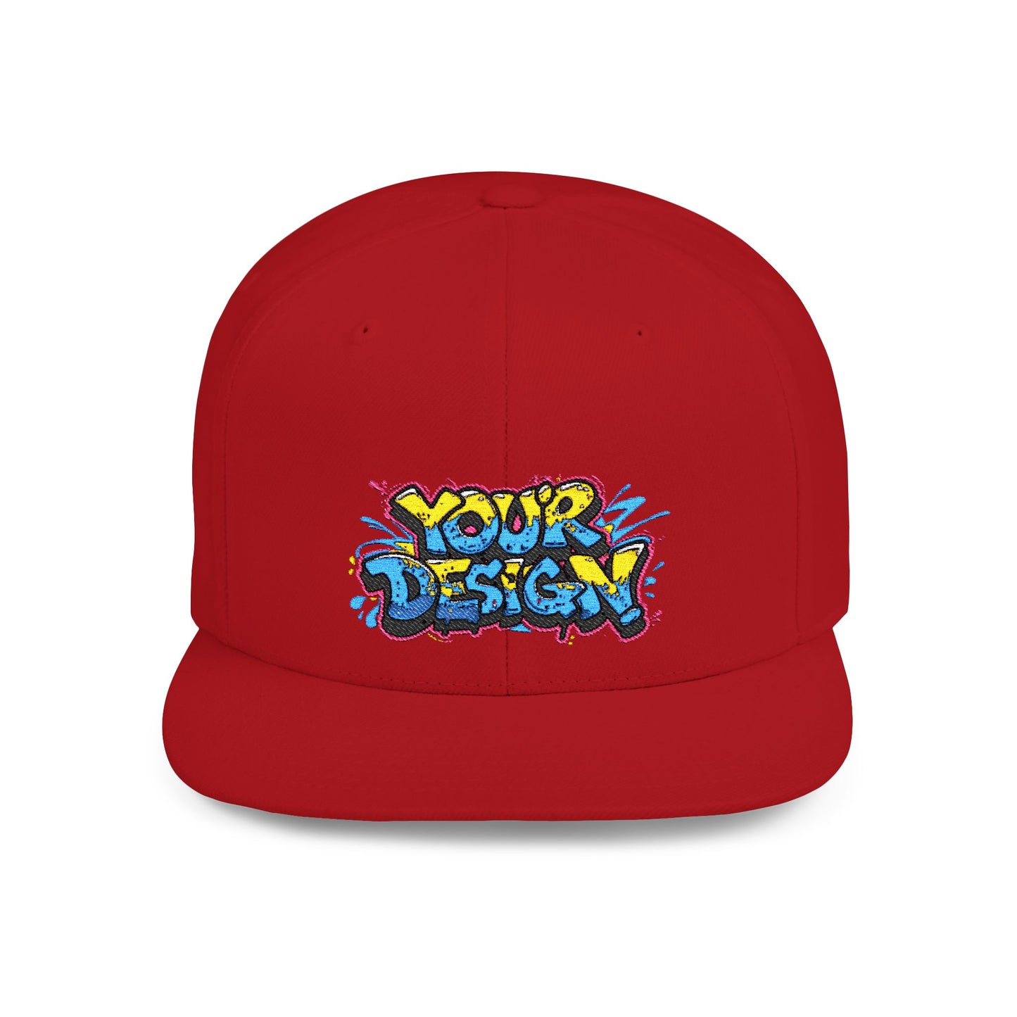 Customizable Flat Bill Snapback Hat - Personalized Style Cap