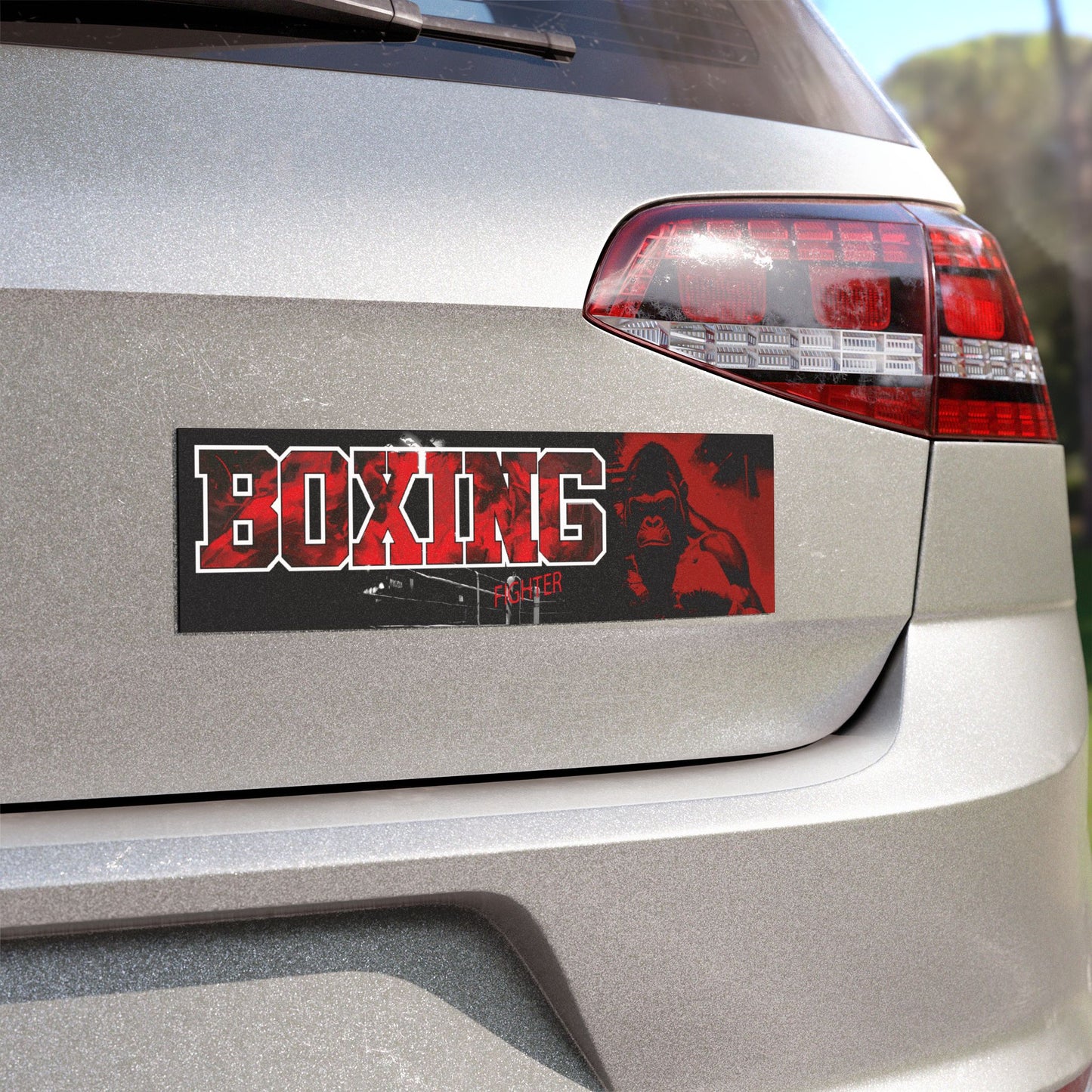 Boxing Fighter Car Magnet - Bold Red Design for Sports Enthusiasts