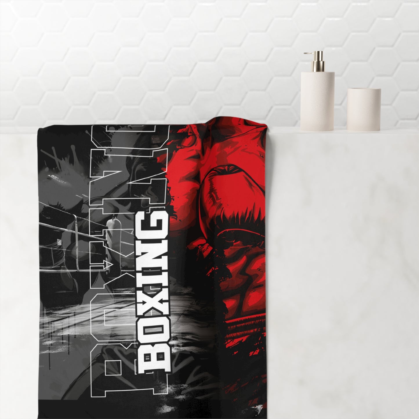Boxing Themed Mink-Cotton Towel TW1