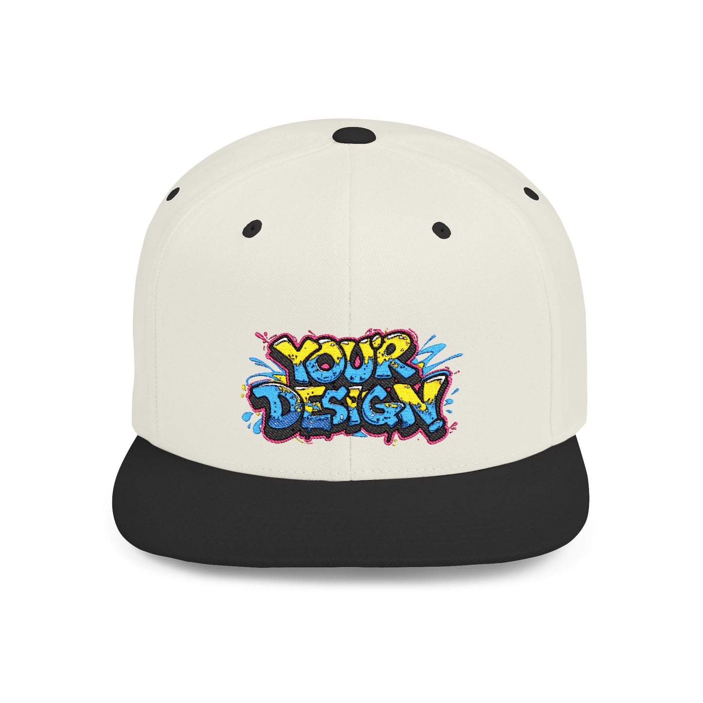 Customizable Flat Bill Snapback Hat - Personalized Style Cap