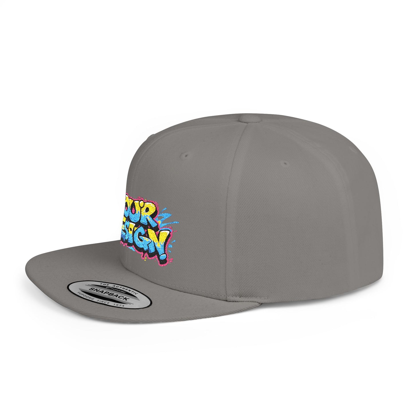 Customizable Flat Bill Snapback Hat - Personalized Style Cap