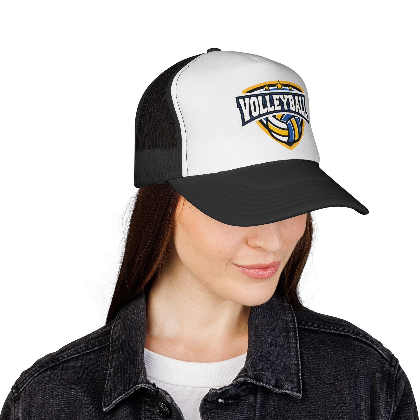 Volleyball 2 Trucker Hat — Embroidered Volleyball Logo Cap for Players & Fans