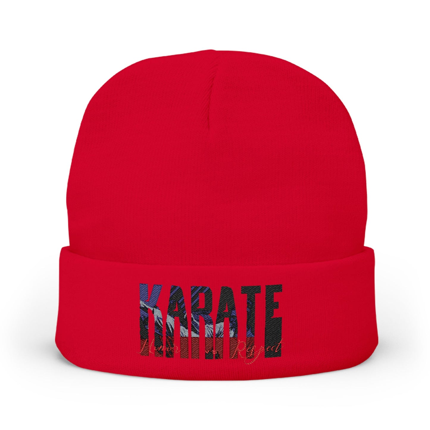 Karate Knit Beanie - Embroidered Hat K18