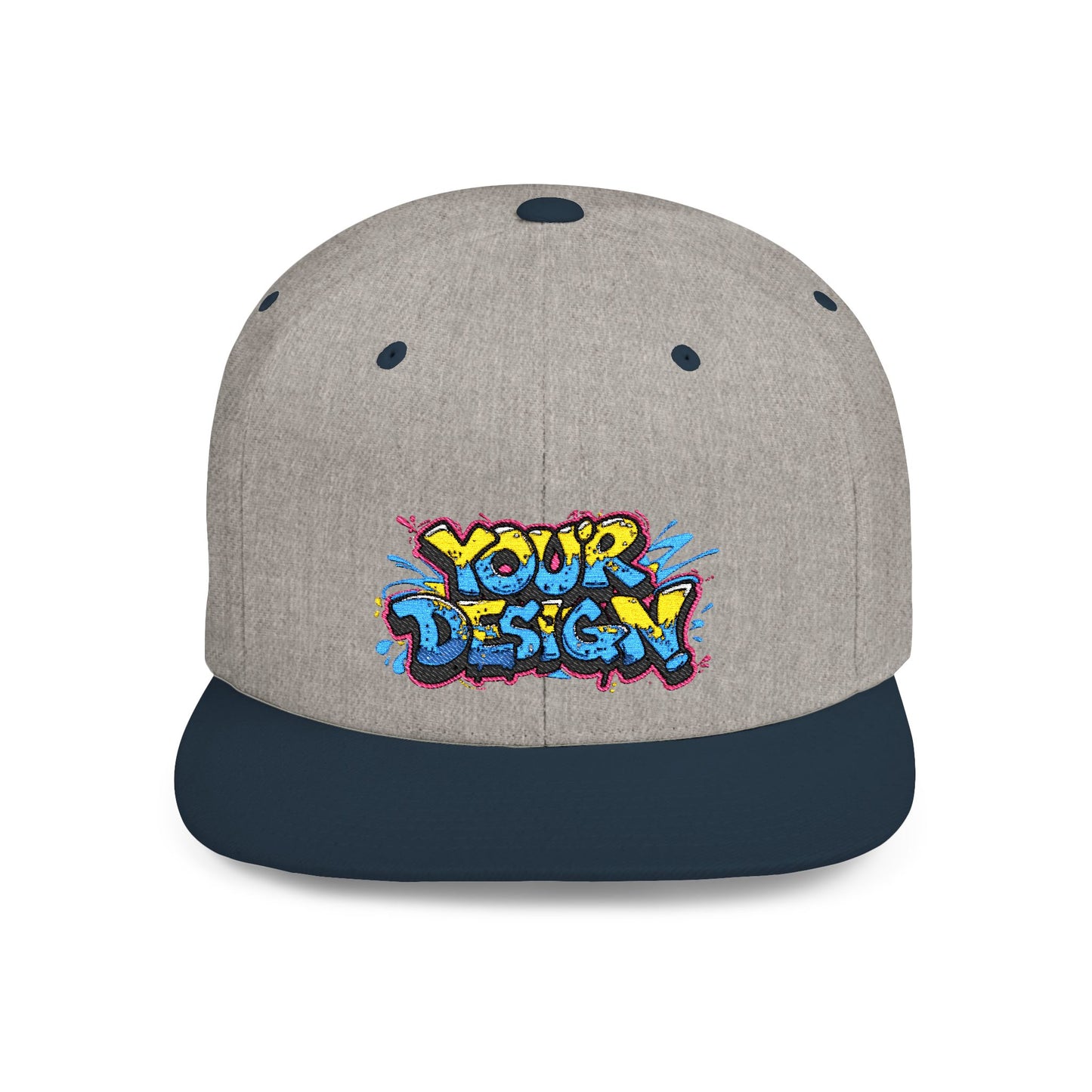 Customizable Flat Bill Snapback Hat - Personalized Style Cap