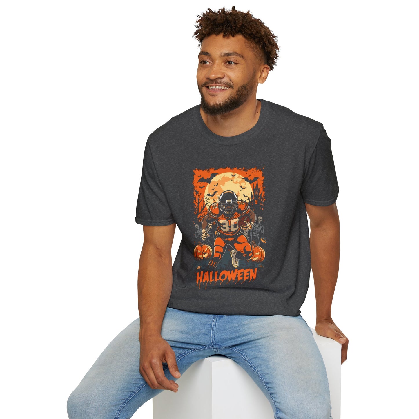 Halloween Football Unisex Softstyle T-Shirt H13