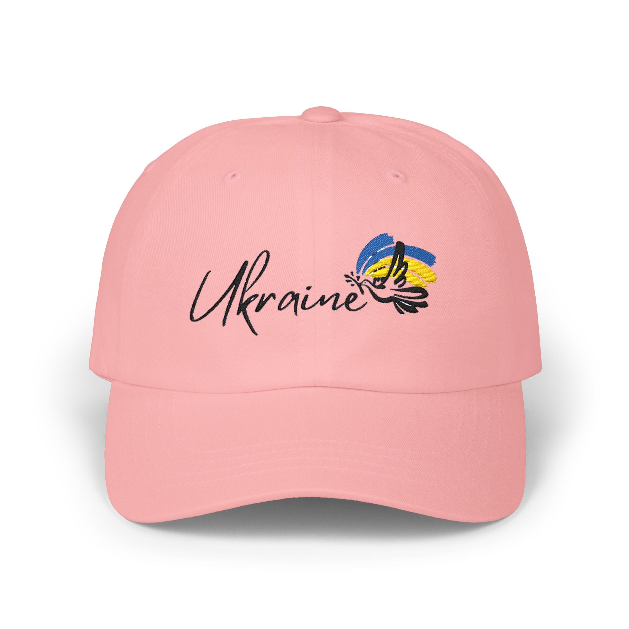 Classic Ukraine Dad Cap - Casual White Hat with Embroidered Ukraine Design