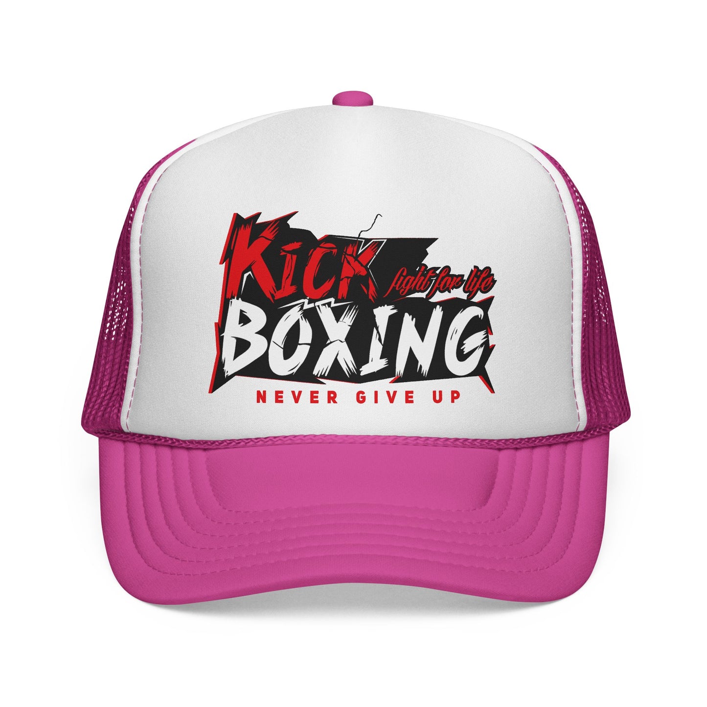 Czapka typu trucker do kickboxingu – „Nigdy się nie poddawaj” – sportowa czapka z siateczki