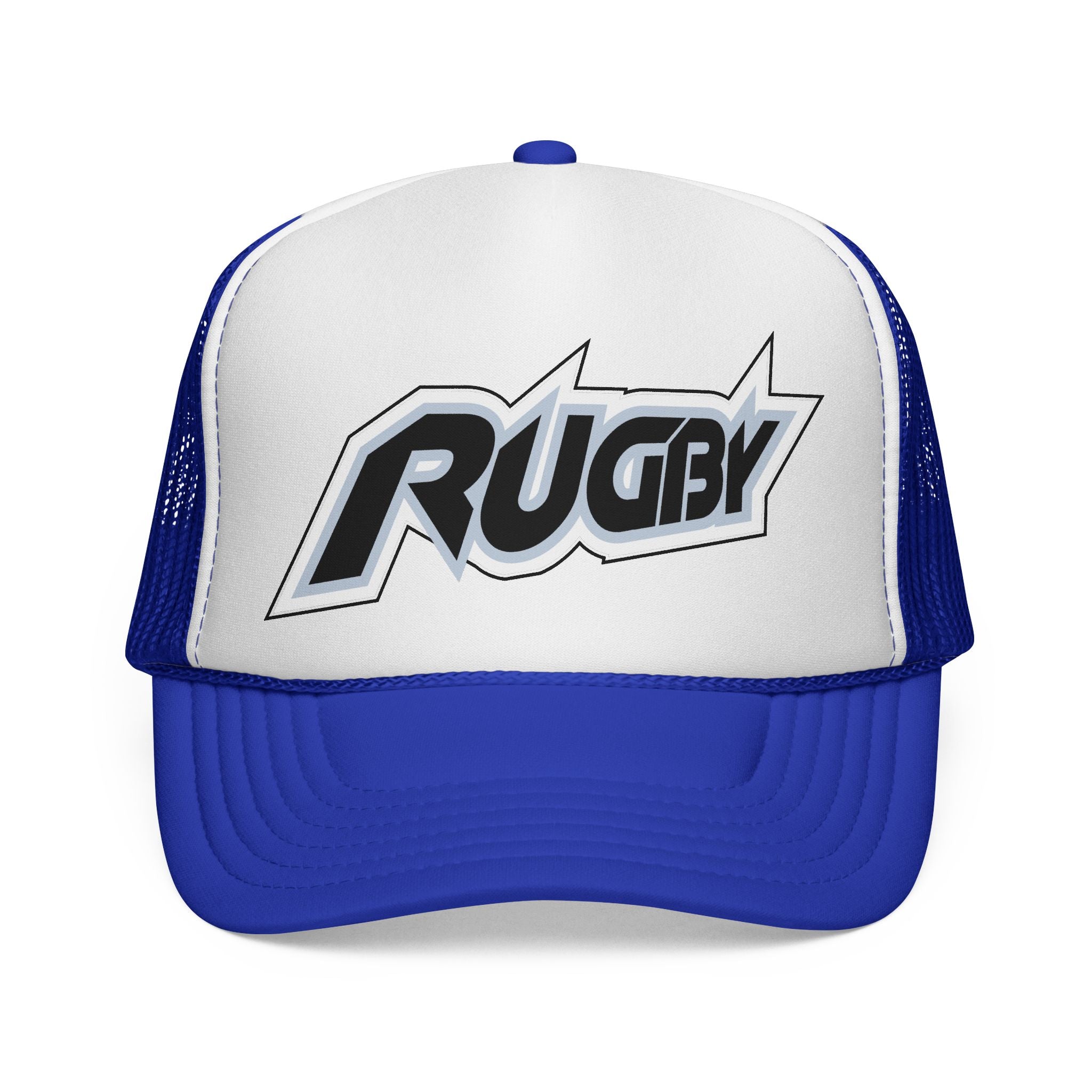 Czapka z daszkiem typu trucker w stylu rugby — retro sportowa czapka bejsbolówka z siateczki