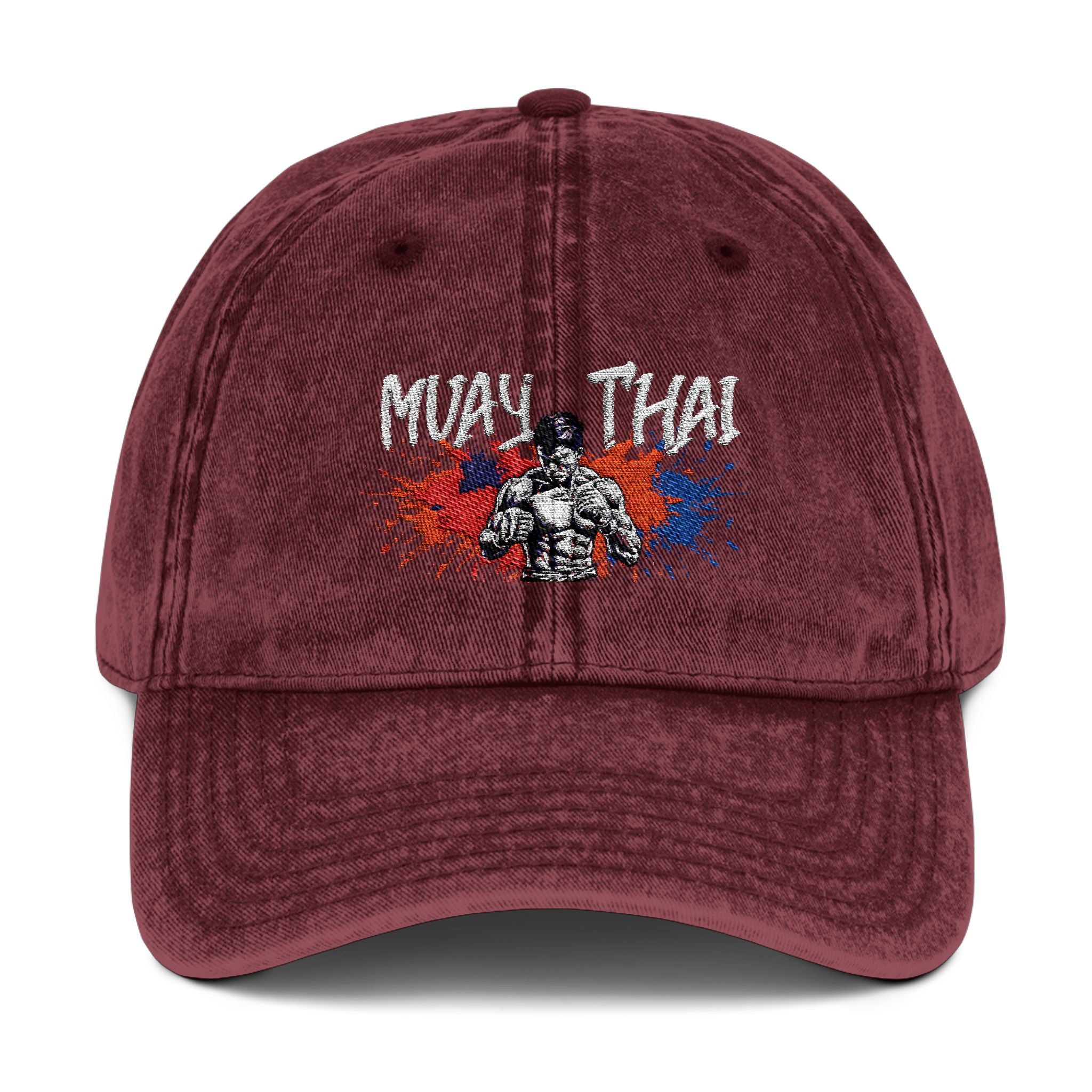 Czapka Muay Thai z haftem w stylu vintage – sportowa, regulowana czapka dla miłośników sztuk walki