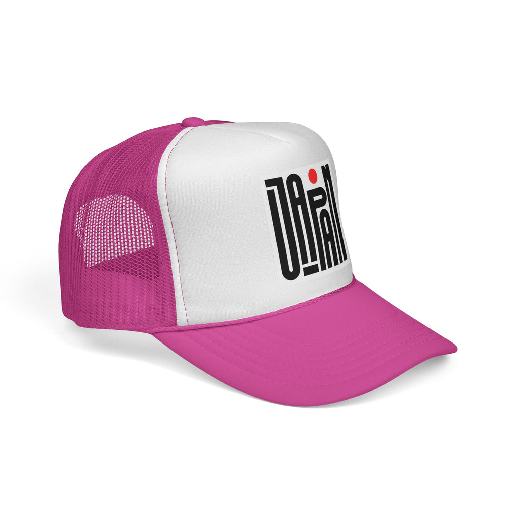 Czapka Japan Retro Trucker — minimalistyczne pionowe logo z czerwoną kropką