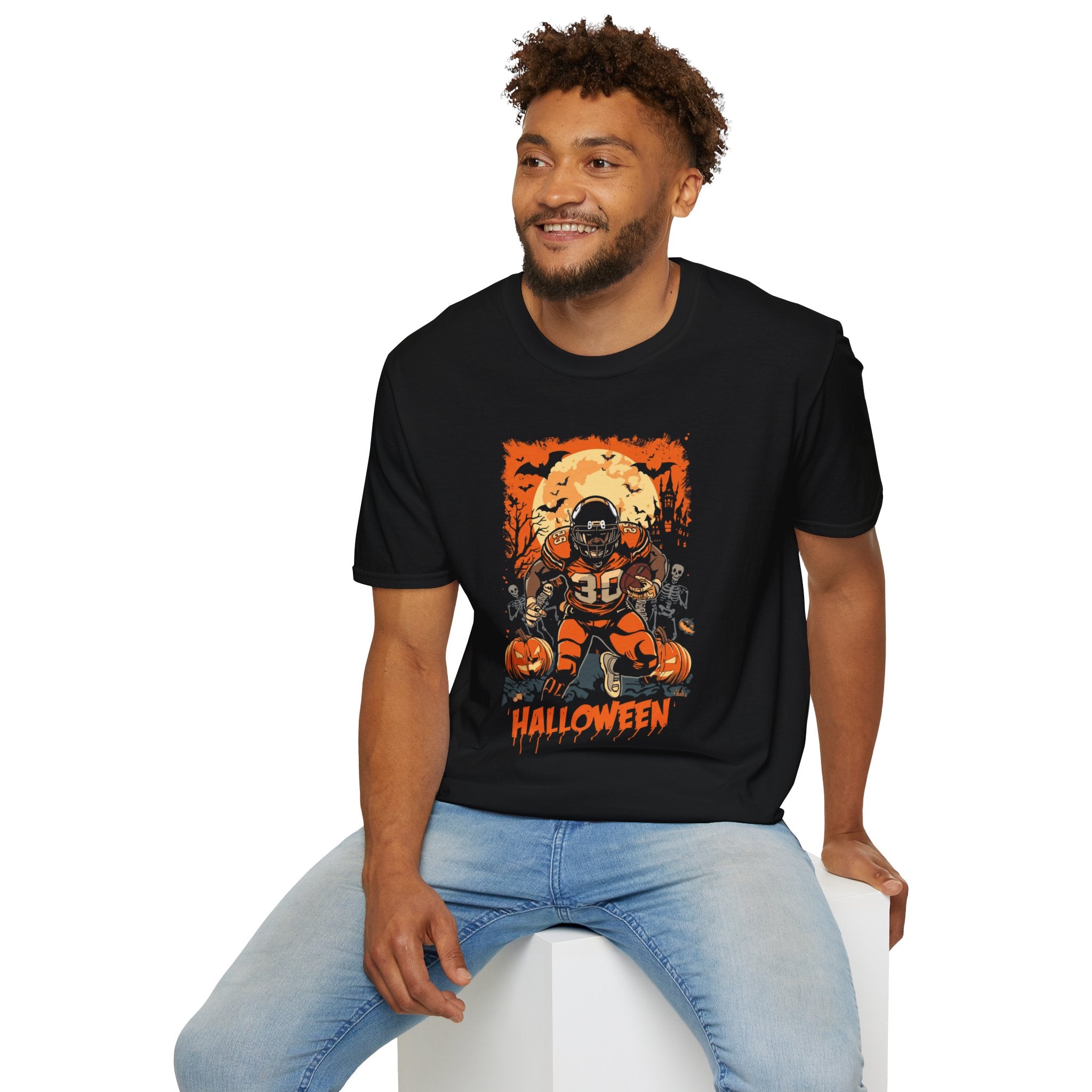 Halloween Football Unisex Softstyle T-Shirt H13