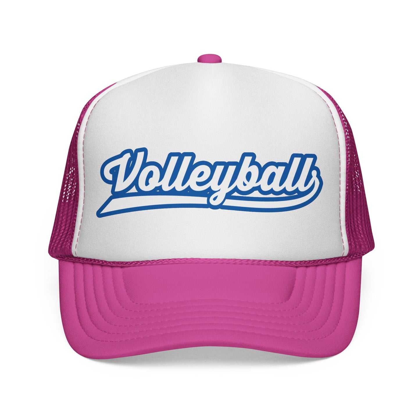 Volleyball Script Trucker Cap — Retro Athletic Mesh Hat for Players & Fans