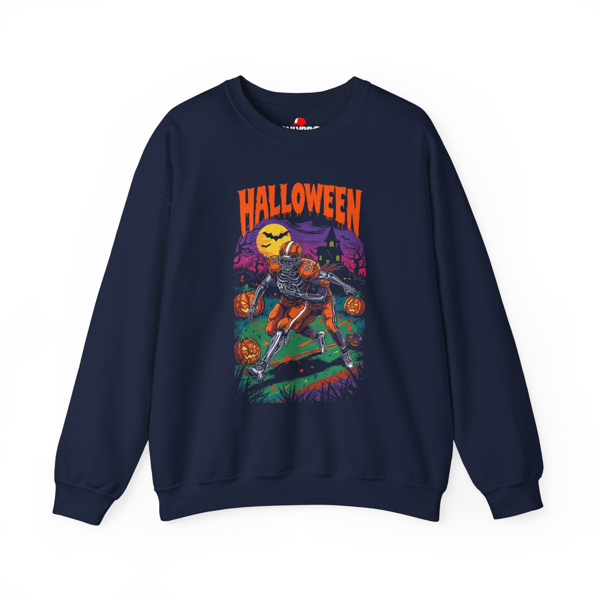 Bluza z nadrukiem Halloween i okrągłym dekoltem H22