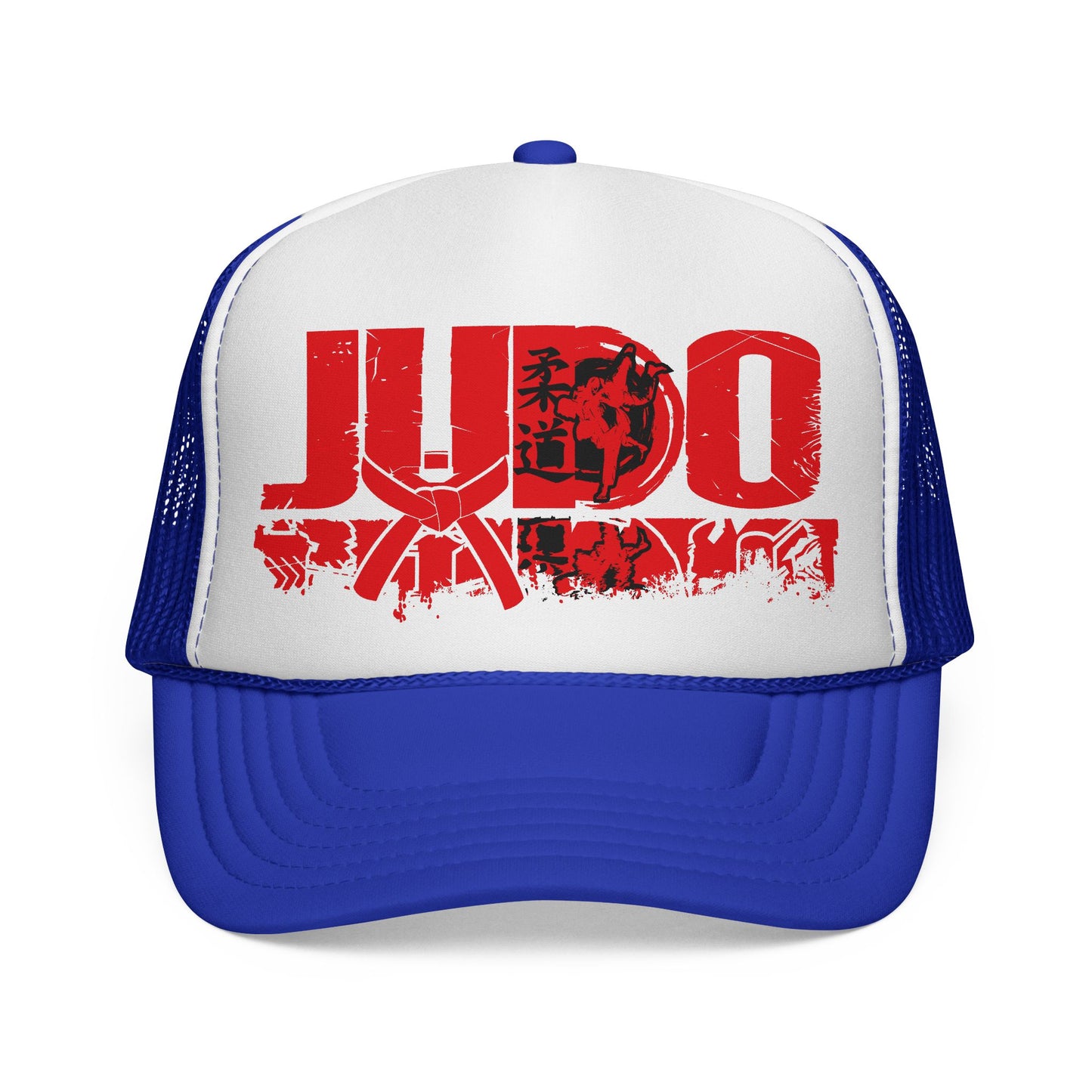 Czapka z daszkiem typu trucker w kolorze czerwonym, grunge, do sztuk walki