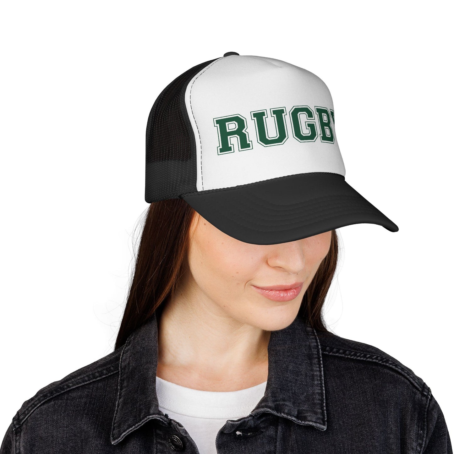 Czapka z daszkiem typu trucker do rugby — stylowa, sportowa czapka z siateczki