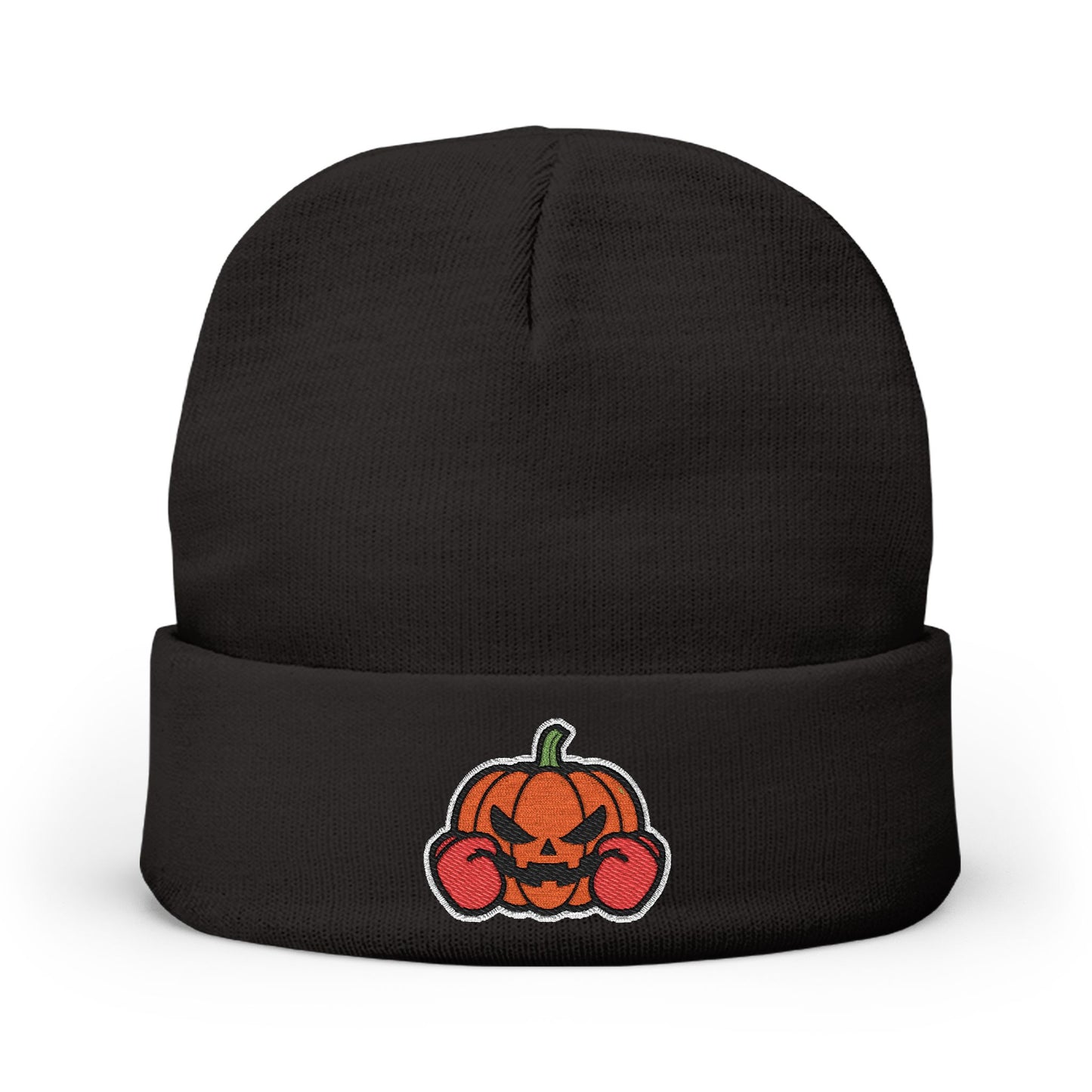 Pumpkin Embroidered Knit Beanie H29