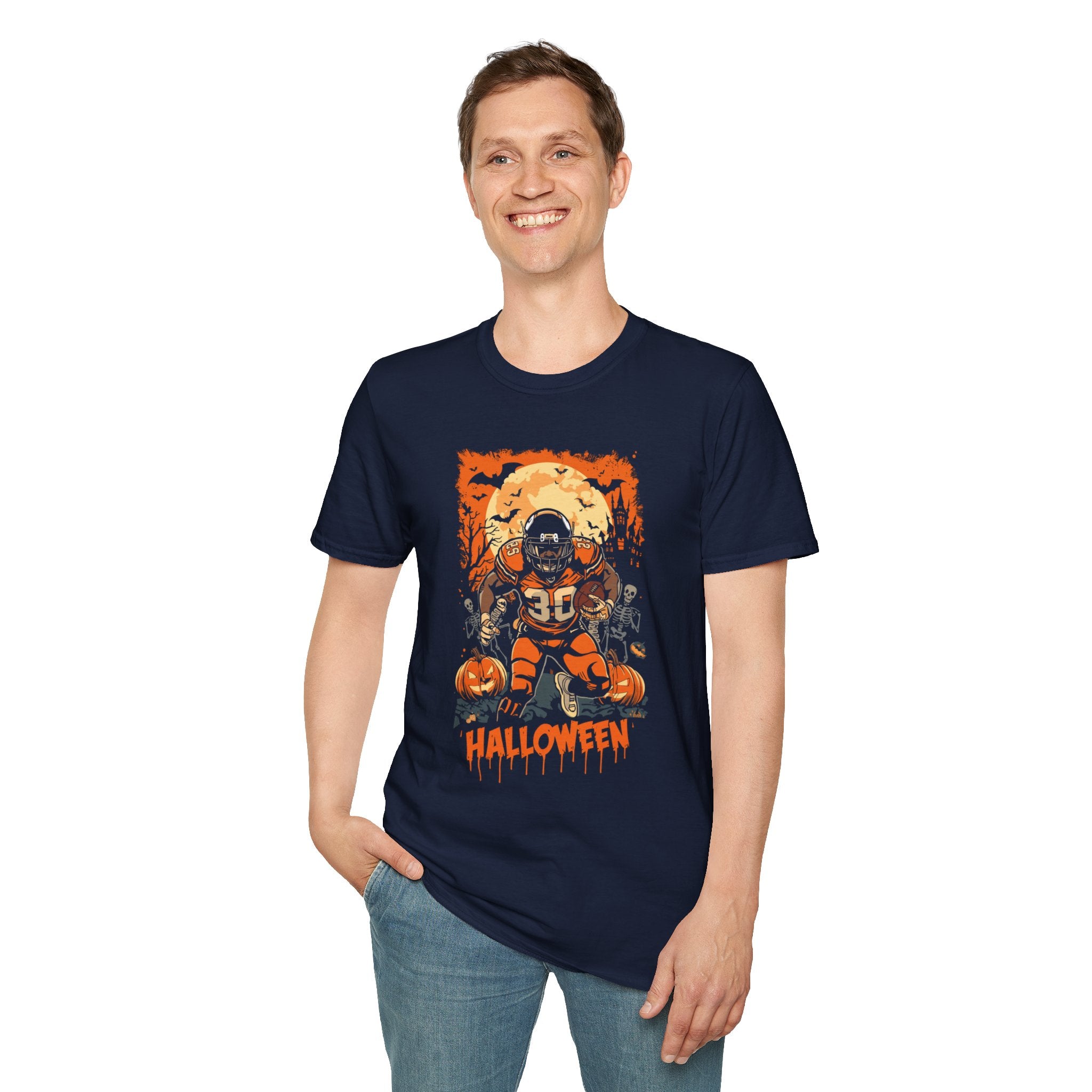 Halloween Football Unisex Softstyle T-Shirt H13