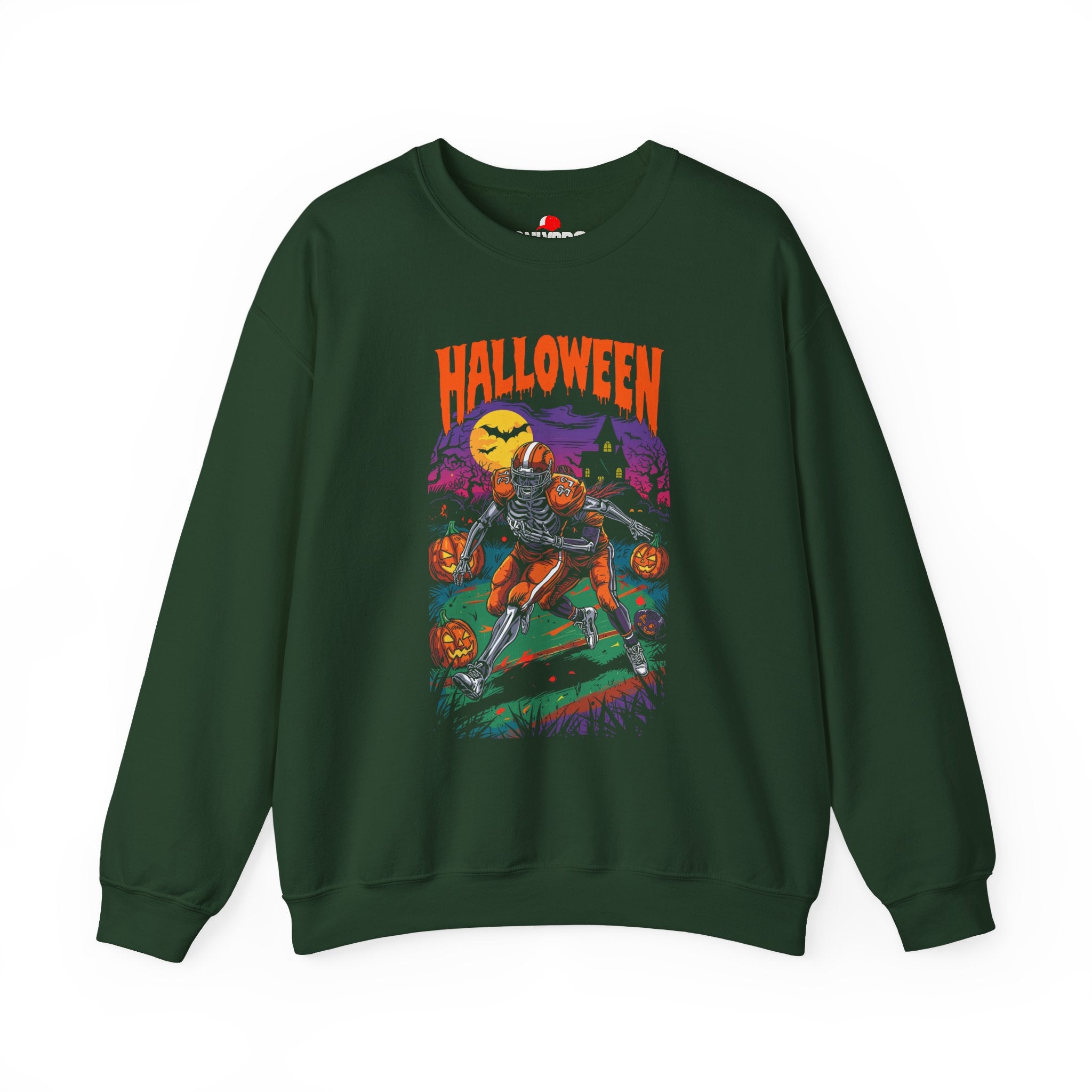 Bluza z nadrukiem Halloween i okrągłym dekoltem H22