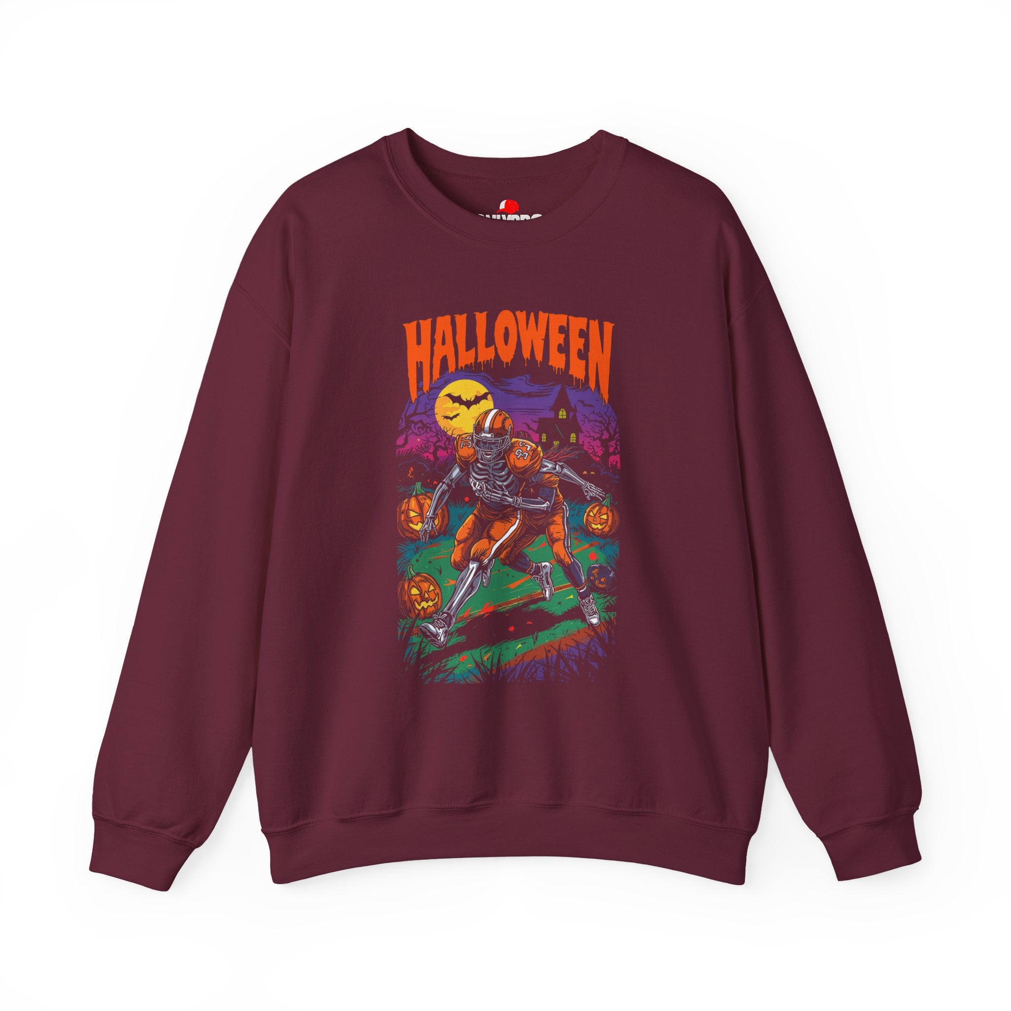 Bluza z nadrukiem Halloween i okrągłym dekoltem H22