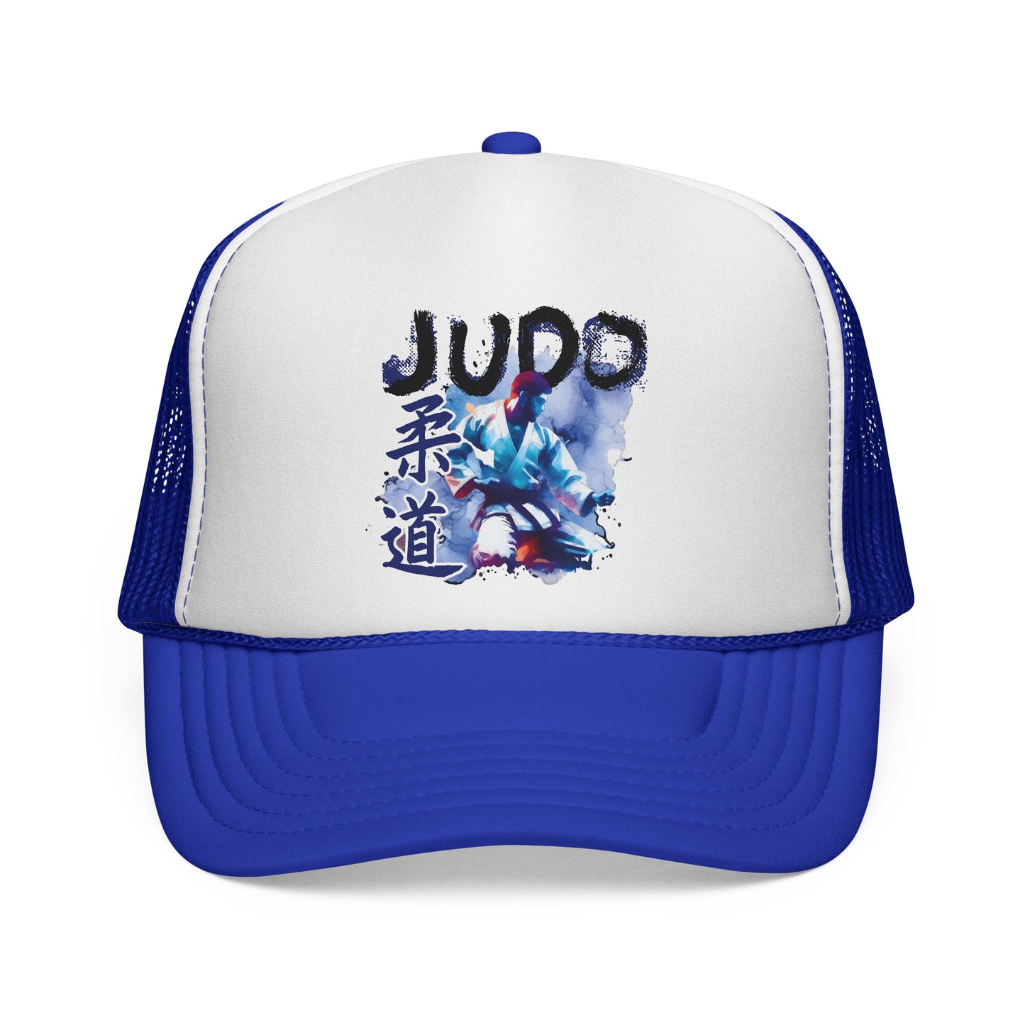 Czapka Judo Trucker — akwarelowy wzór wojownika