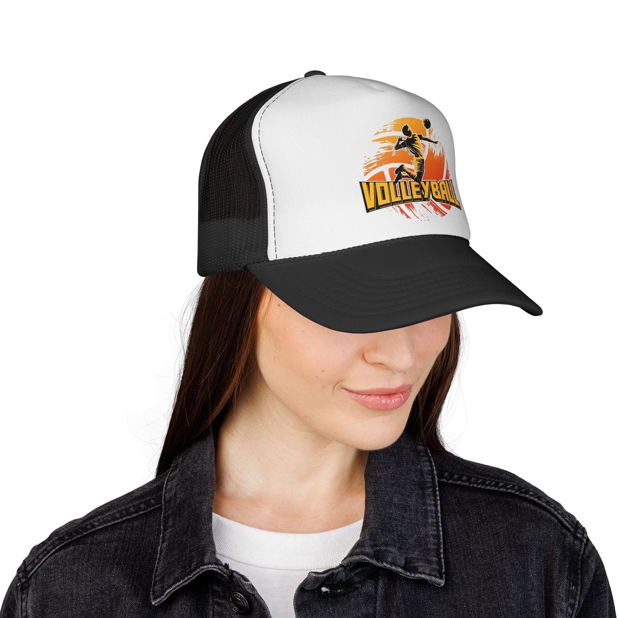 Czapka typu trucker do siatkówki — Vintage Sunset Spike Cap dla graczy i kibiców