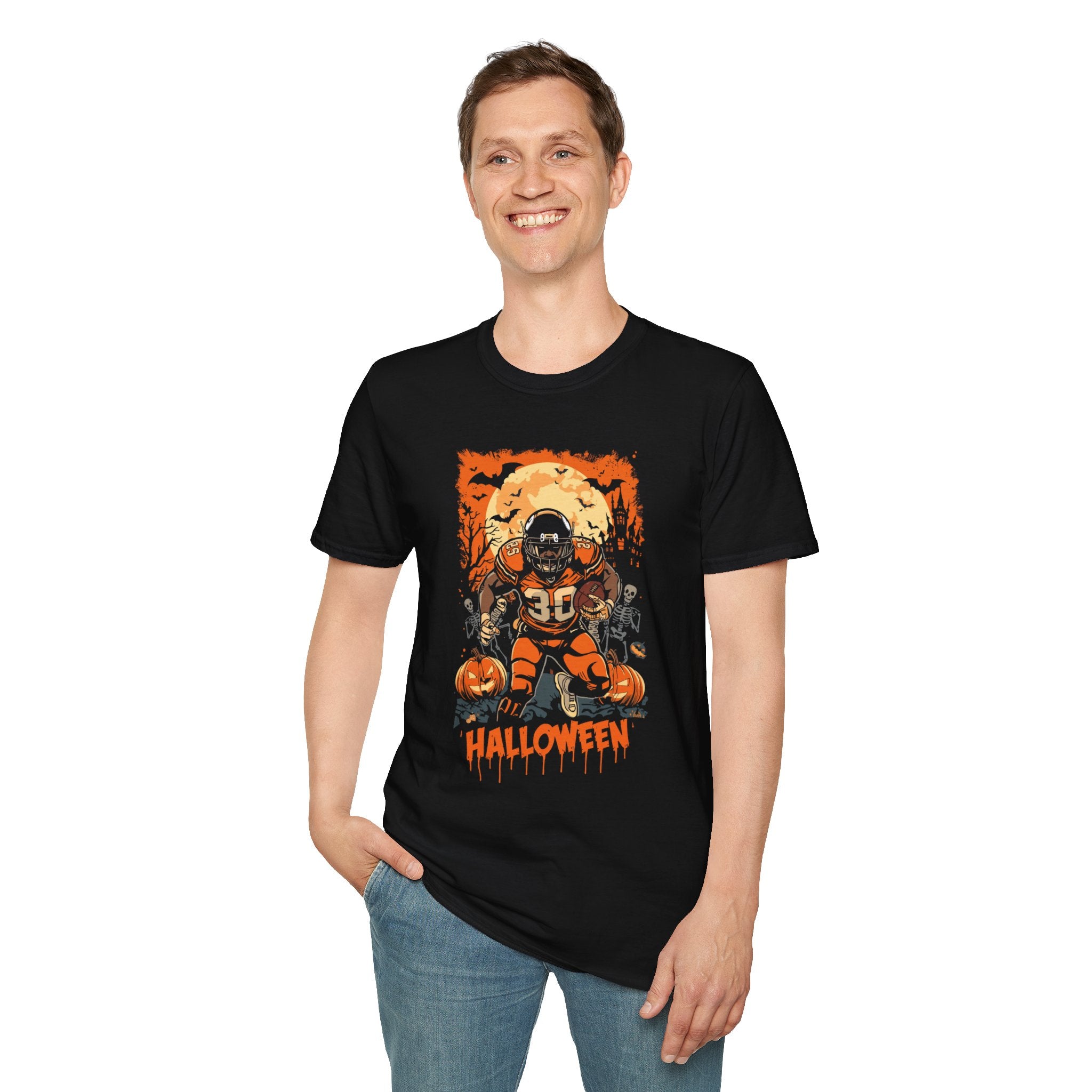 Halloween Football Unisex Softstyle T-Shirt H13
