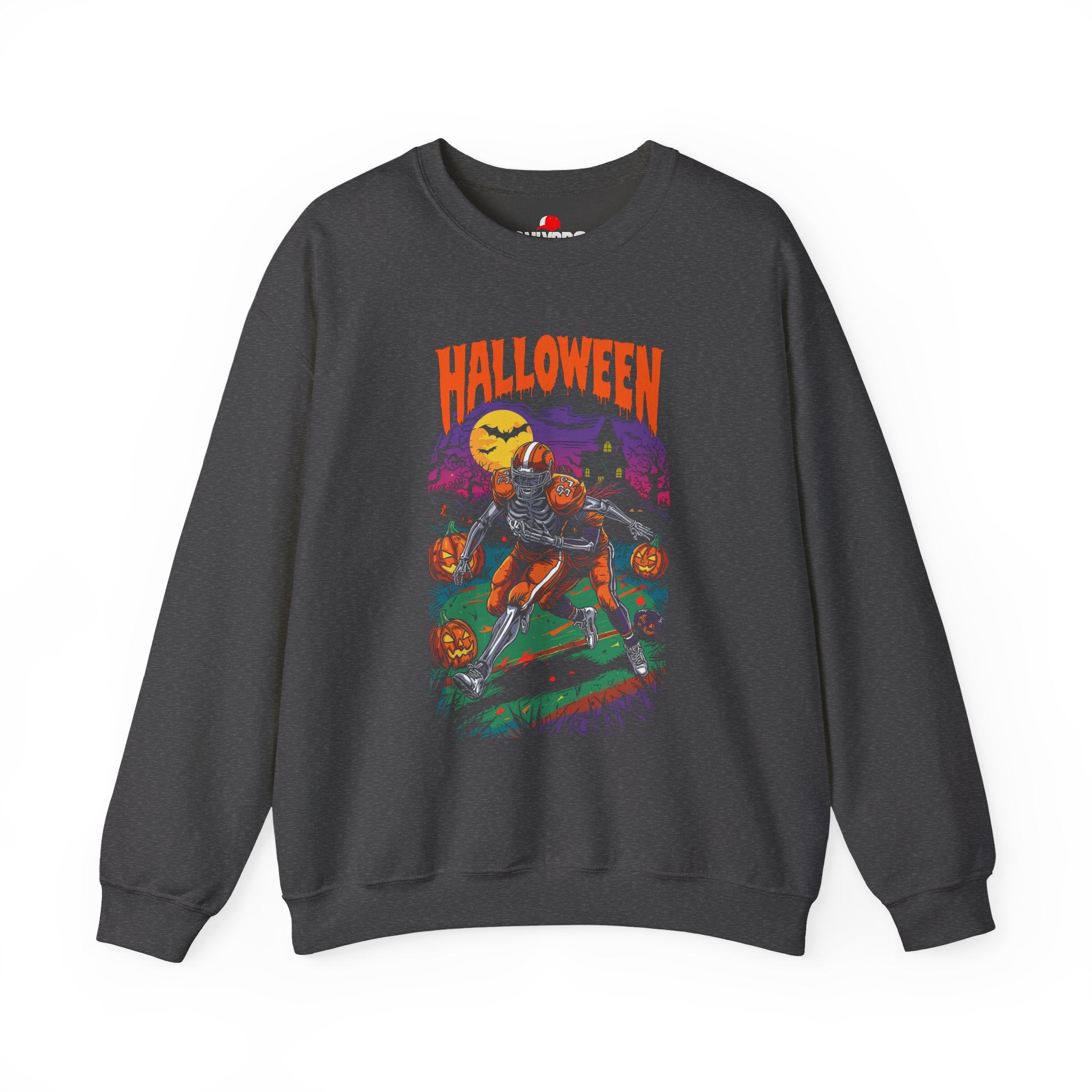 Bluza z nadrukiem Halloween i okrągłym dekoltem H22